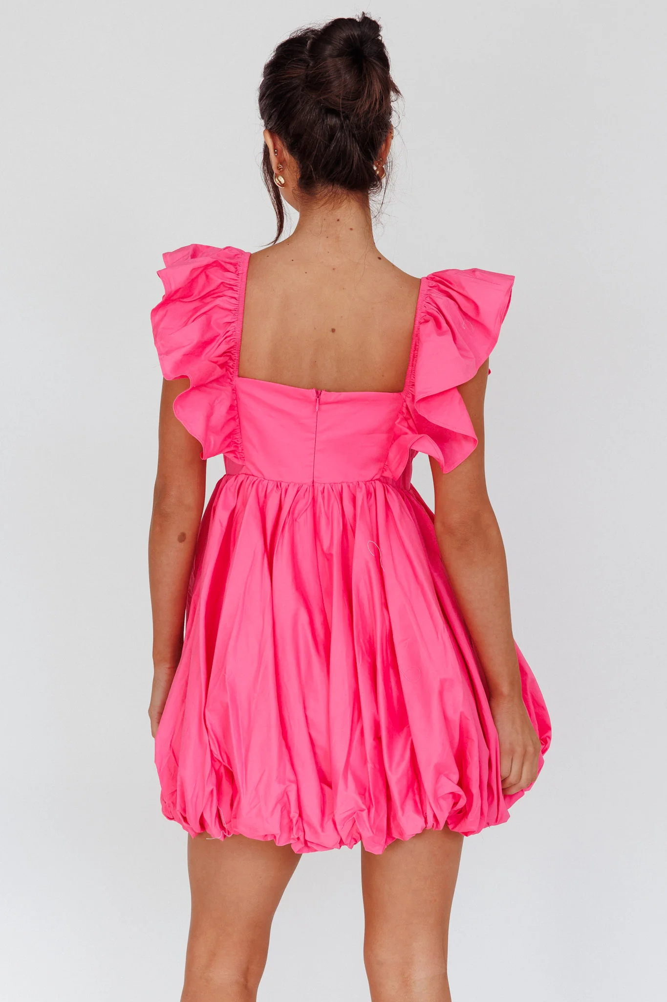 Horoscope Bubble Hem Mini Dress Pink - Seraphlike