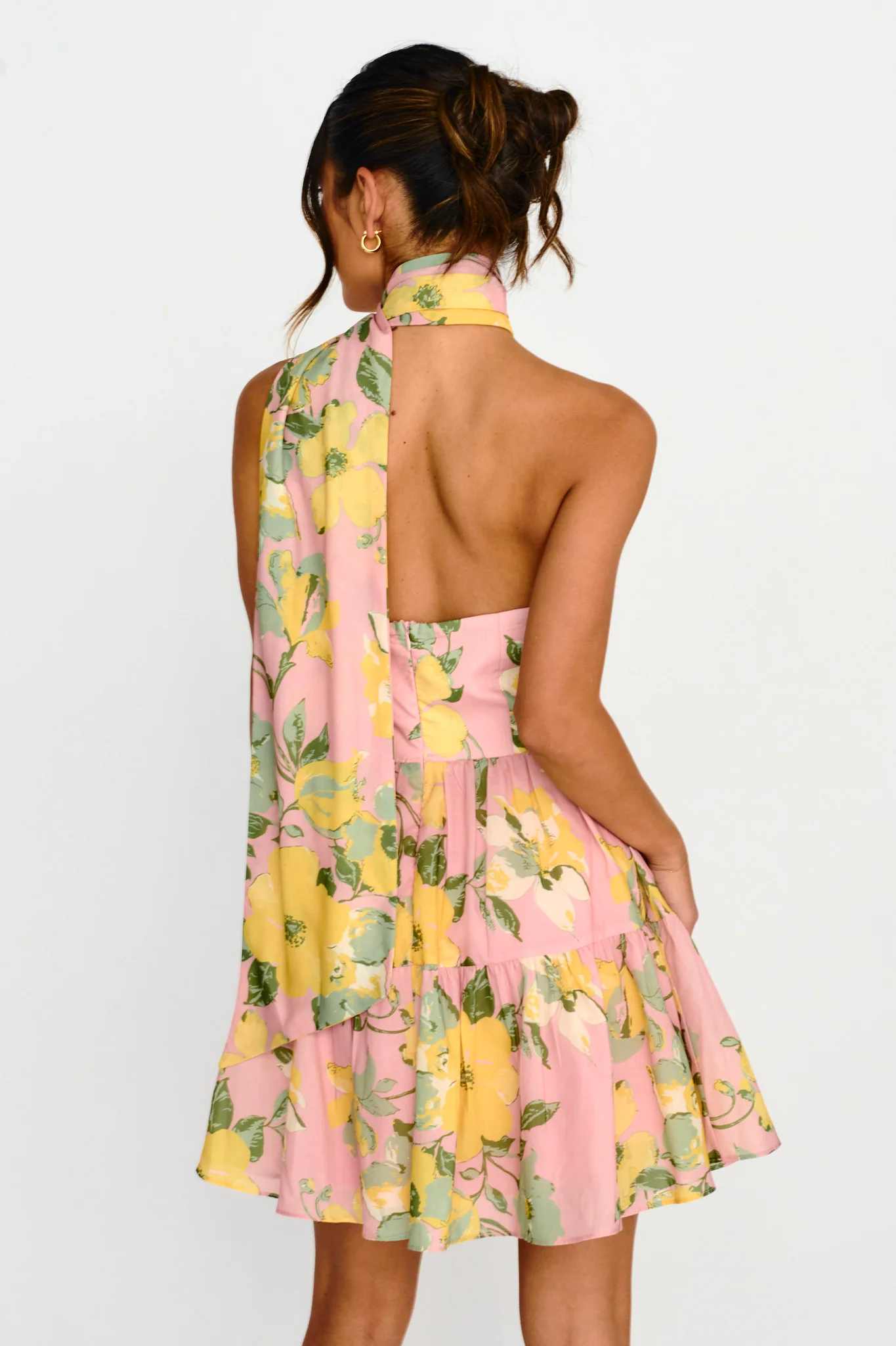 Gimme Love Open Back Flounce Mini Dress Pink - Seraphlike