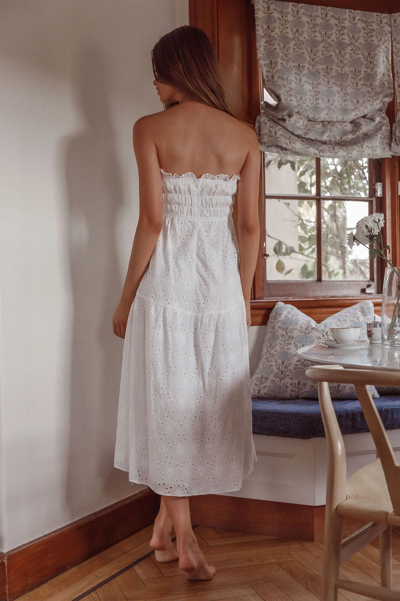 Chasing Sunshine Strapless Midi Dress White - Seraphlike