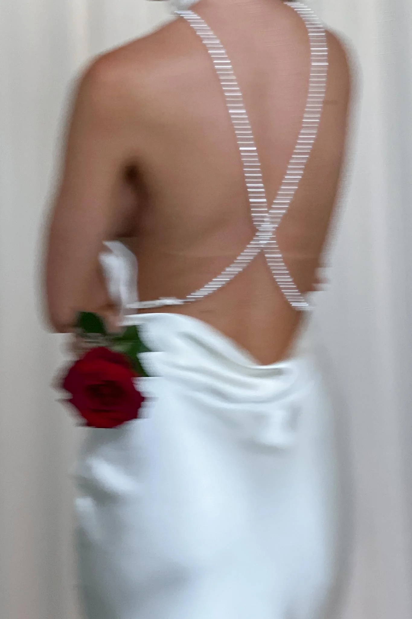 Italia Azure Halterneck Pearl Back Maxi Dress Oyster - Seraphlike