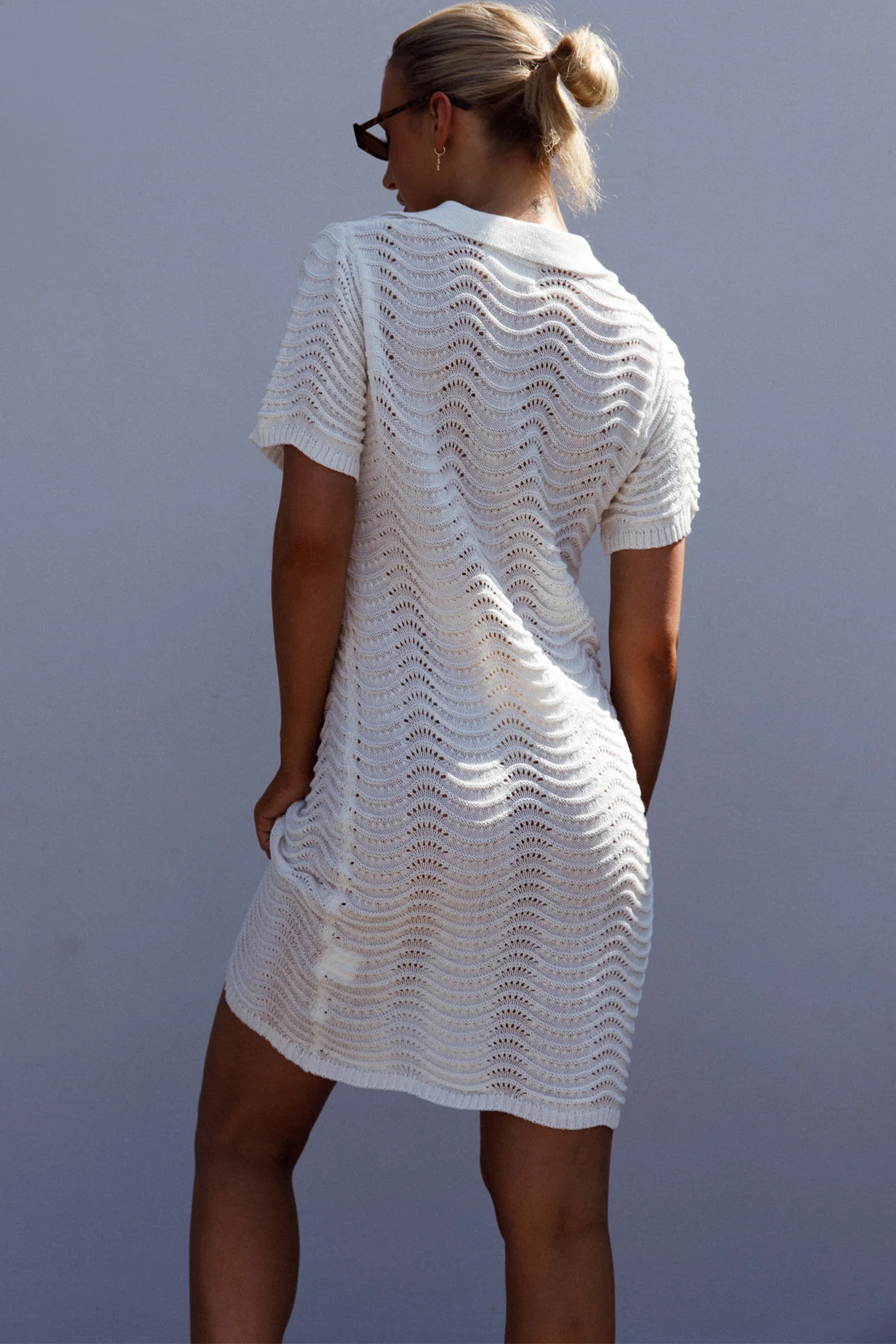 Glennon B Crochet Shirt Dress White - Seraphlike
