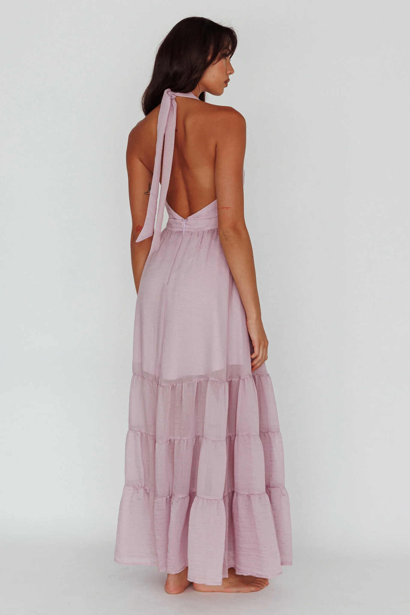 Jalisco Sun Halterneck Maxi Dress Lilac - Seraphlike