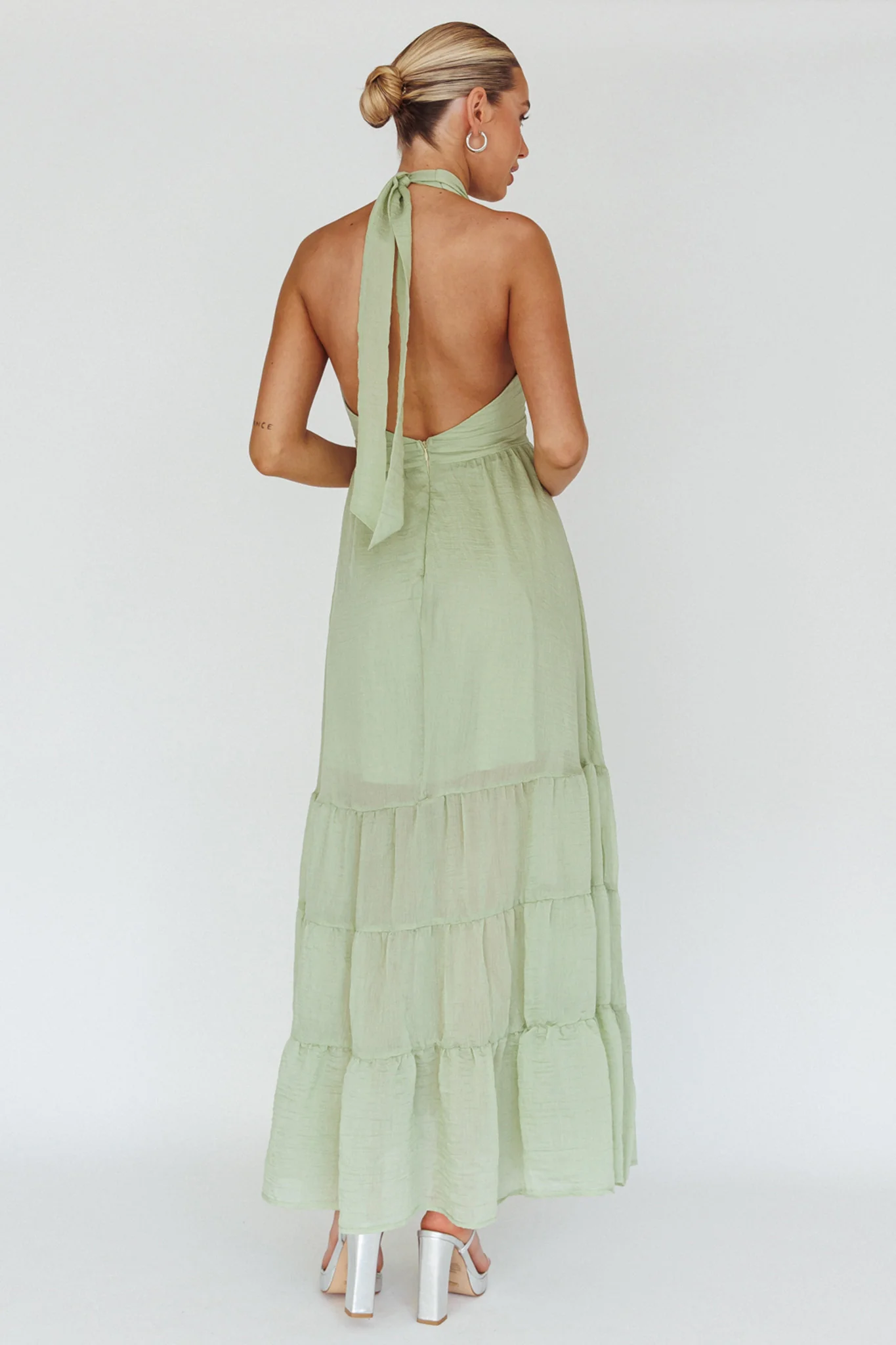 Jalisco Sun Halterneck Maxi Dress Mint - Seraphlike