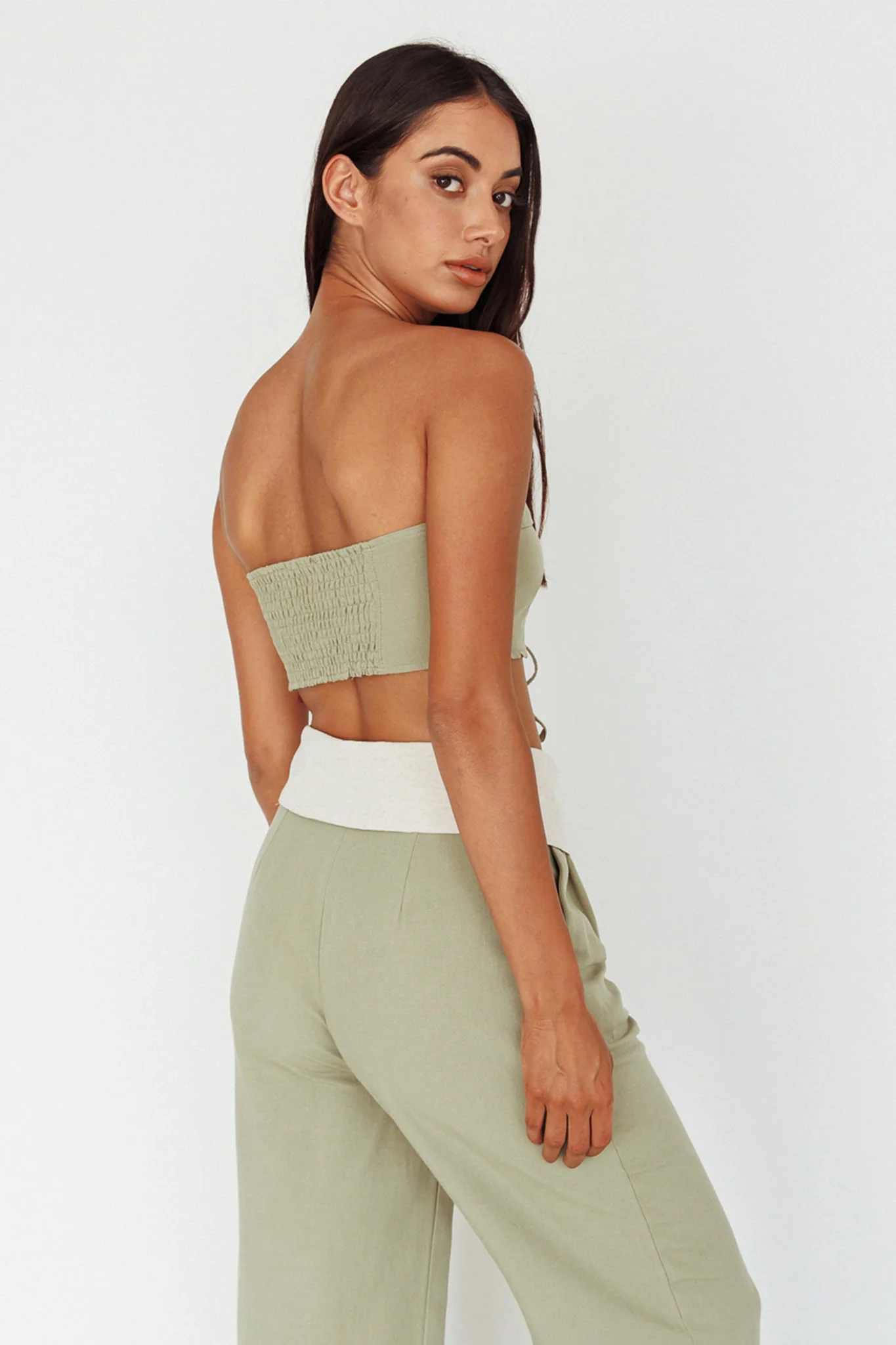 East Village Foldover Pants Sage - Seraphlike