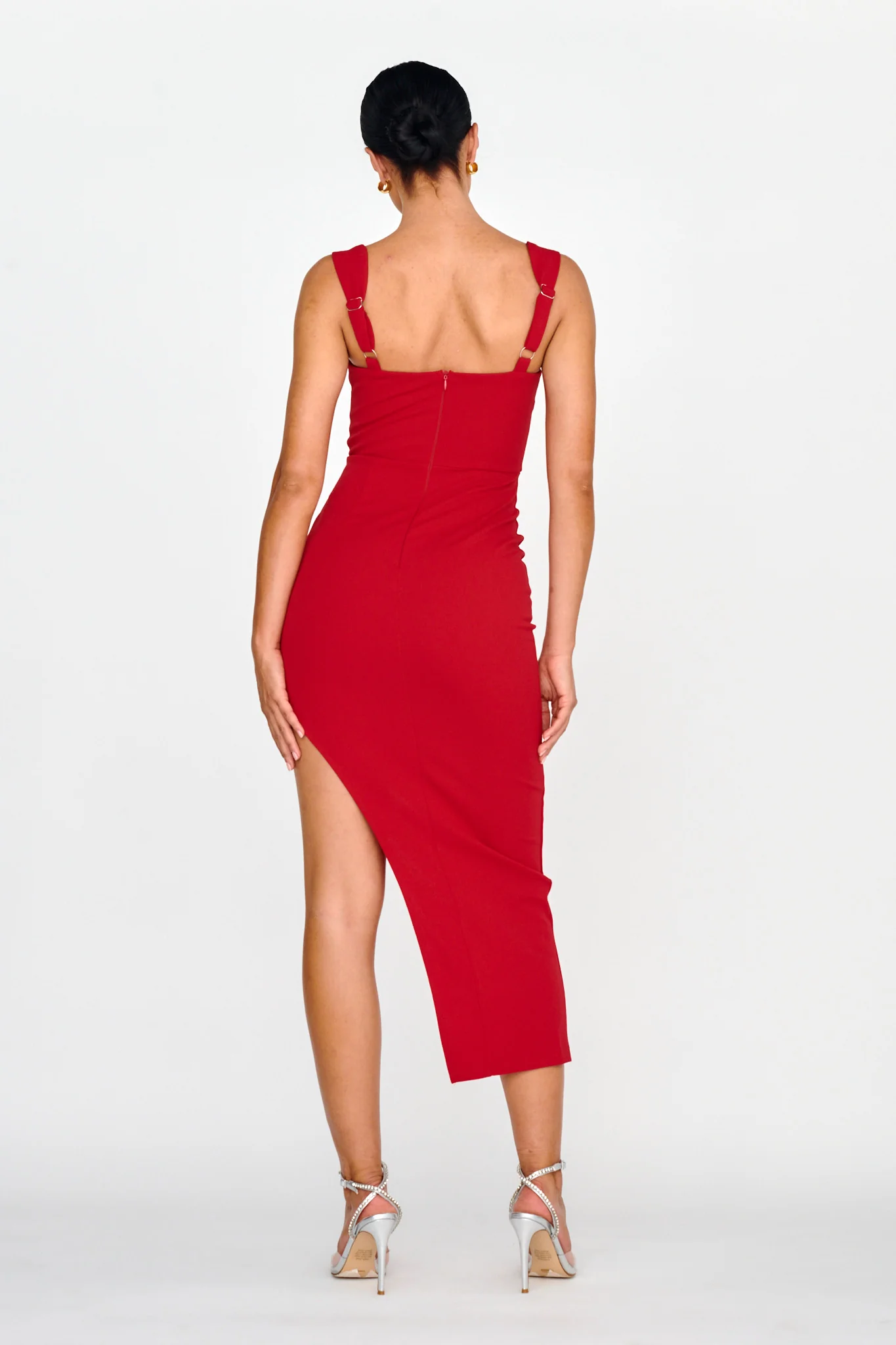 Hearts Flutter Sweetheart Neckline Dress Red - Seraphlike