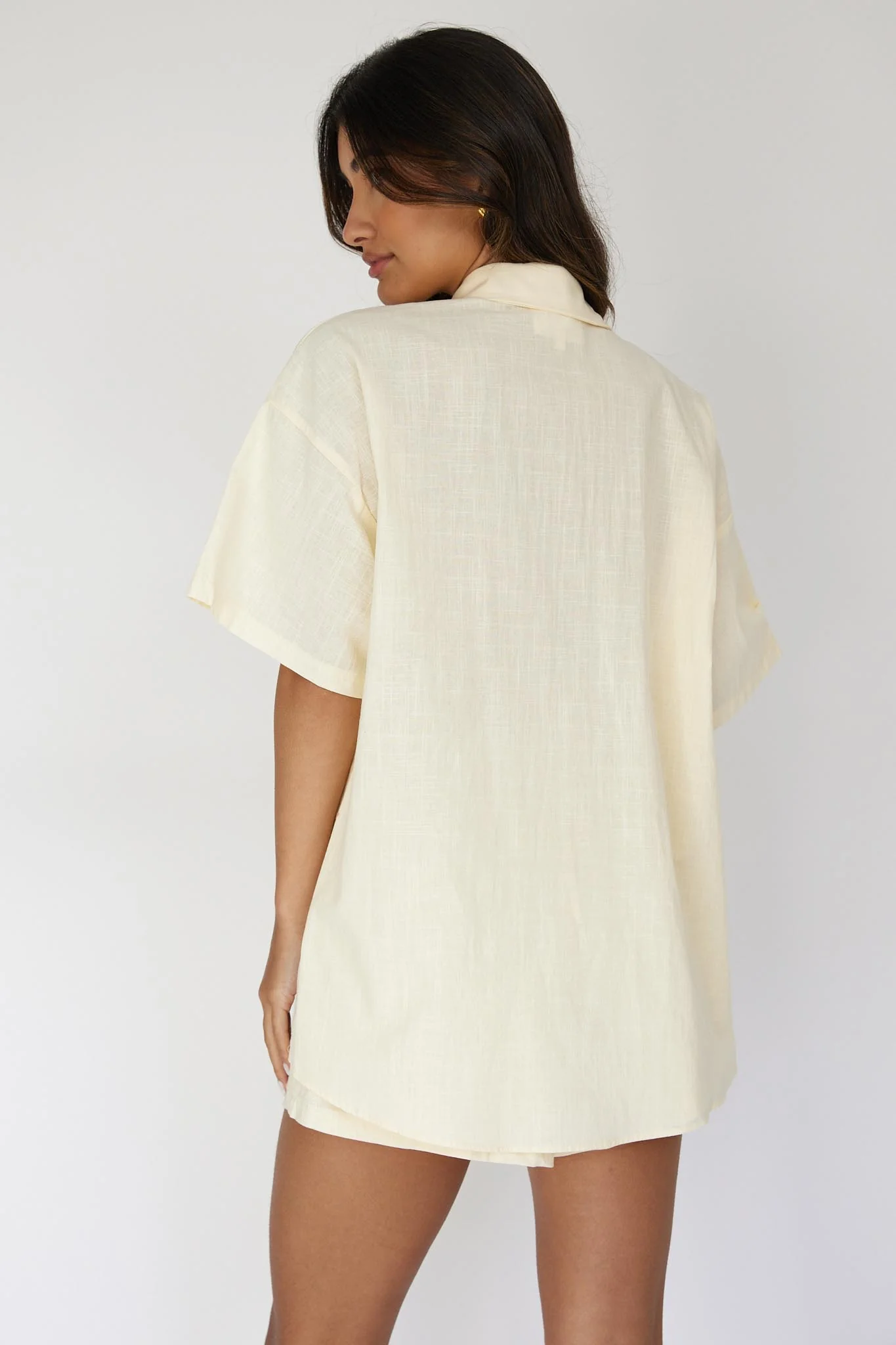 Ciao Ciao Embroidered Button-Up Shirt Butter - Seraphlike