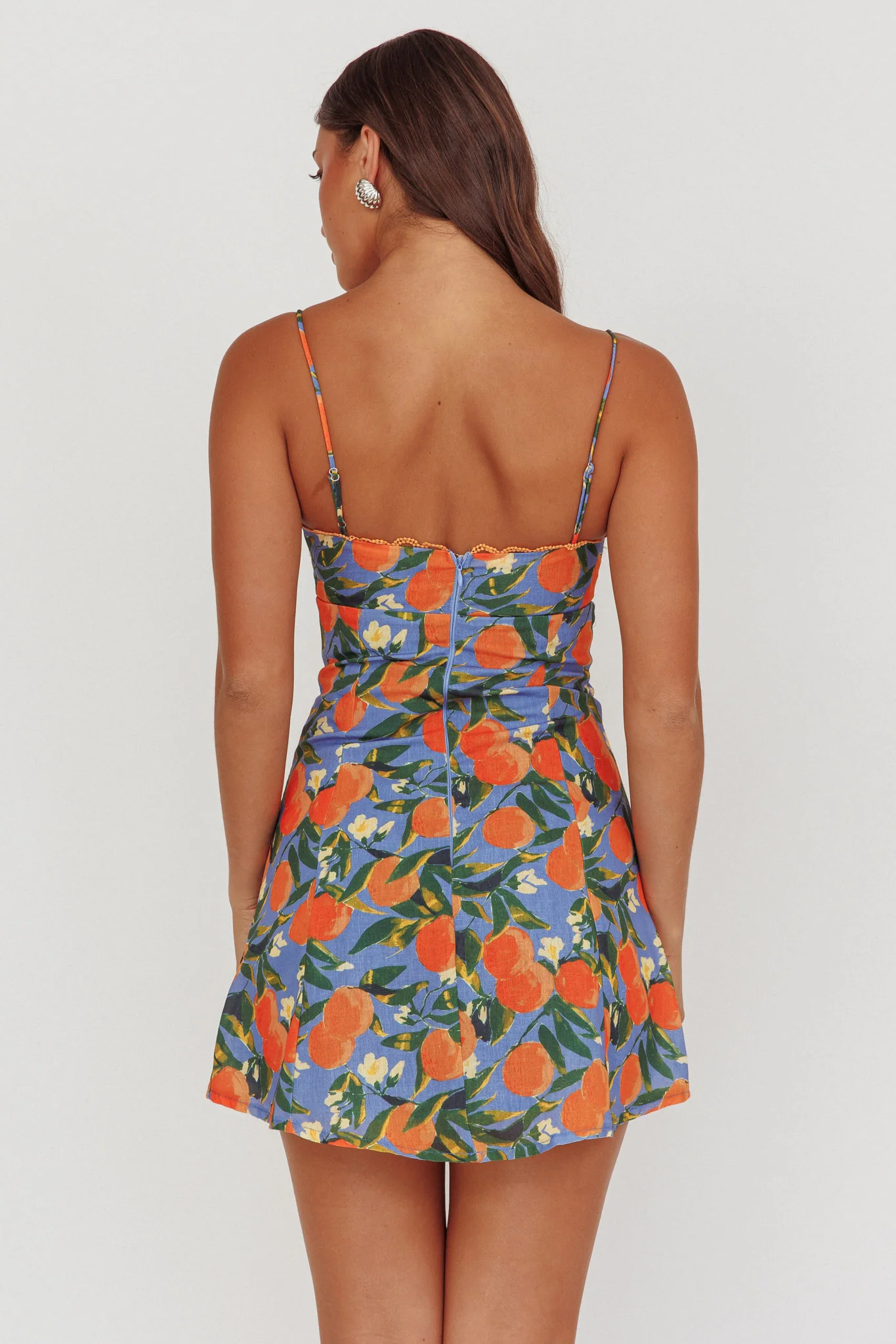 Chamberlain Scallop Trim Mini Dress Citrus Orange - Seraphlike