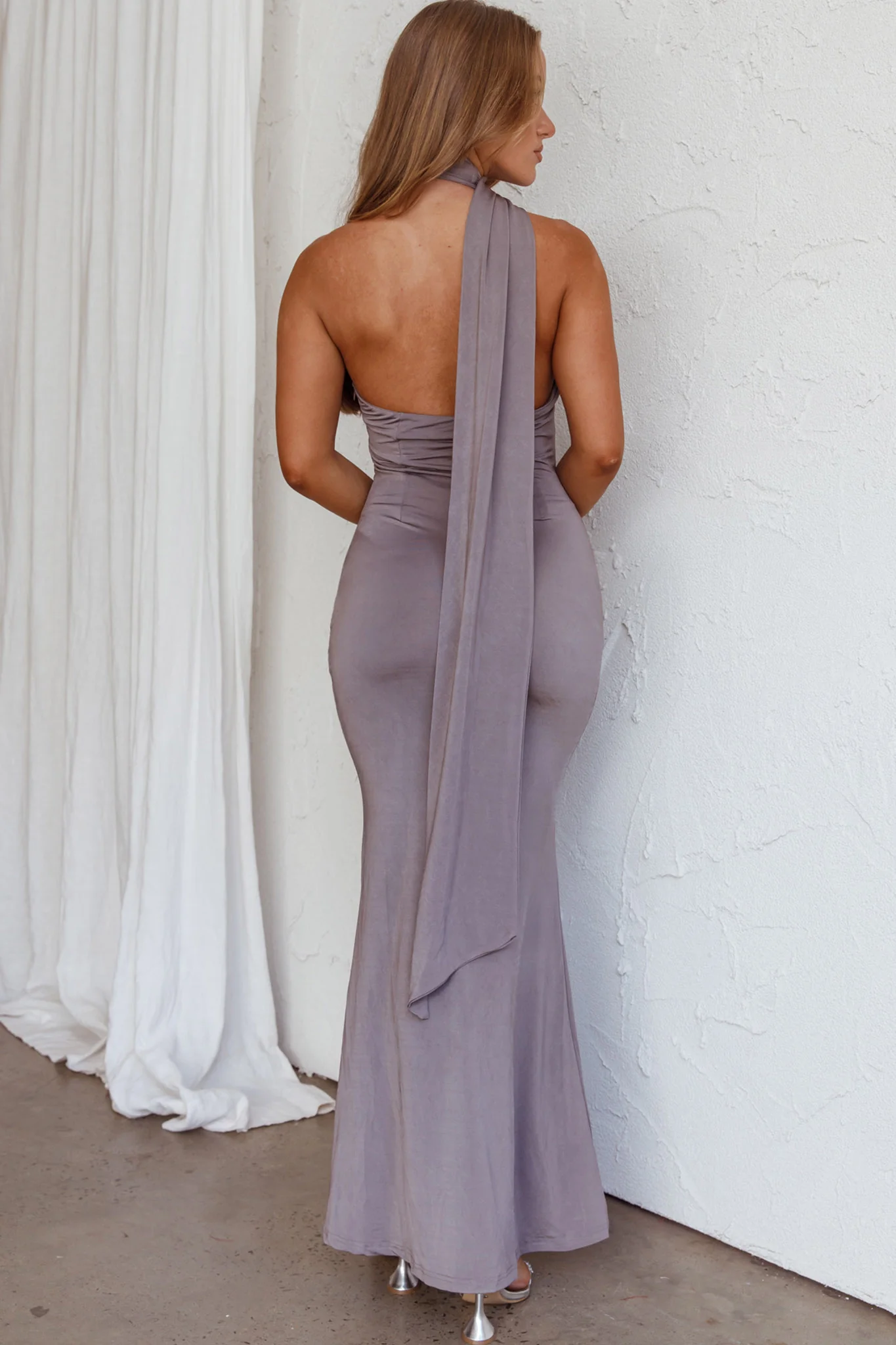 Italian Summer Keyhole Bust Maxi Dress Charcoal - Seraphlike