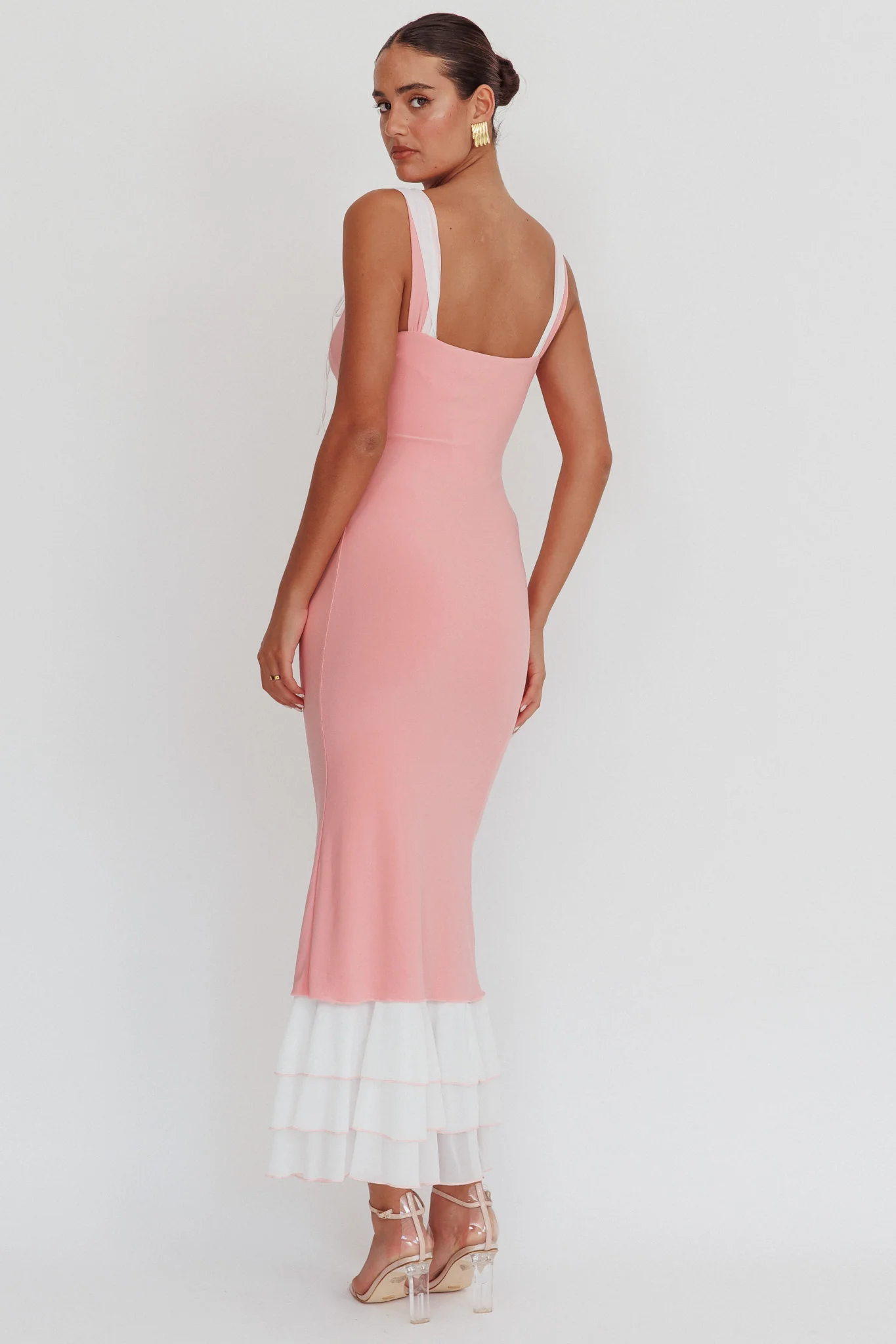 Daydreamers Ruffle Maxi Dress Pink - Seraphlike