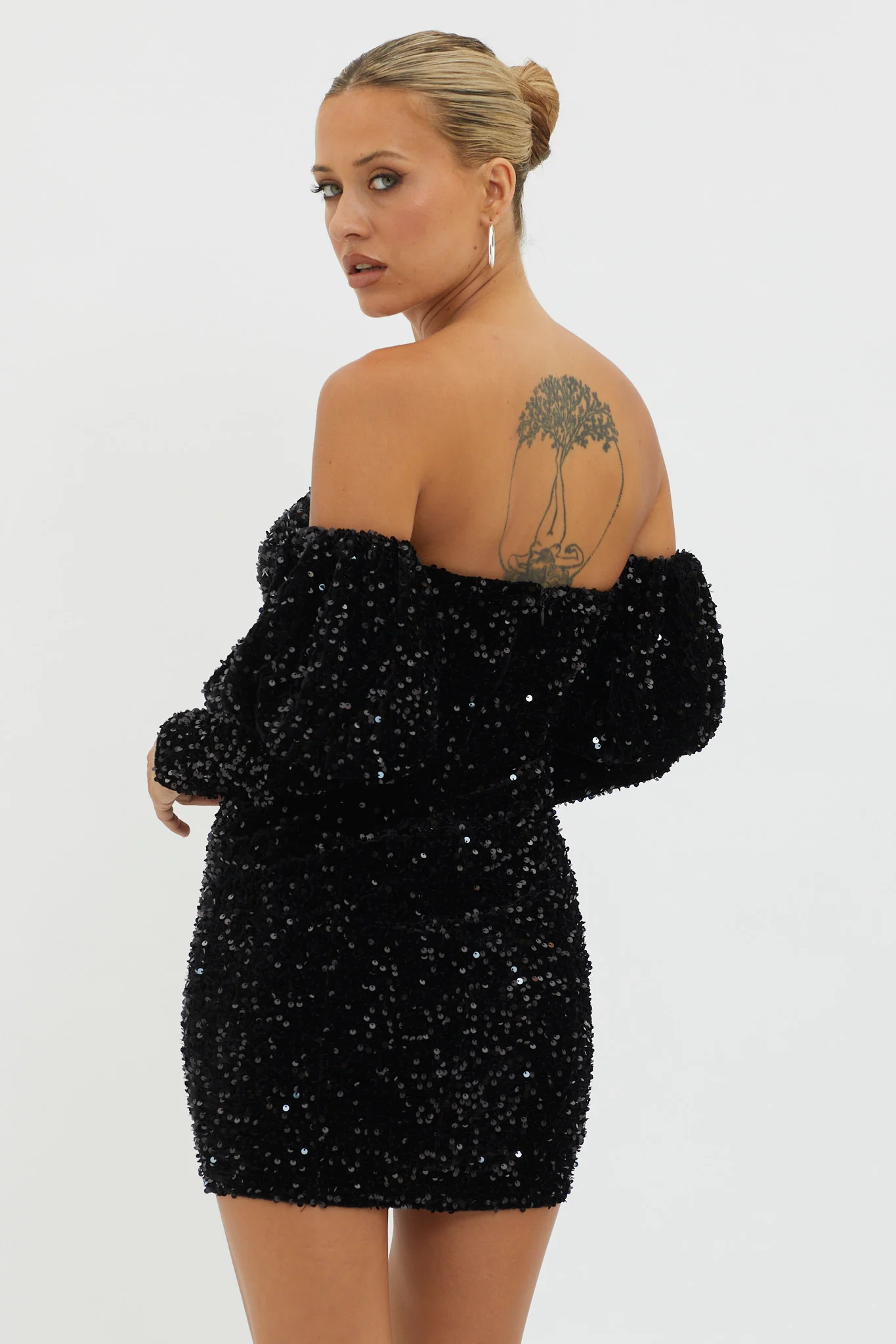 Merry & Bright Sequin Mini Dress Black - Seraphlike