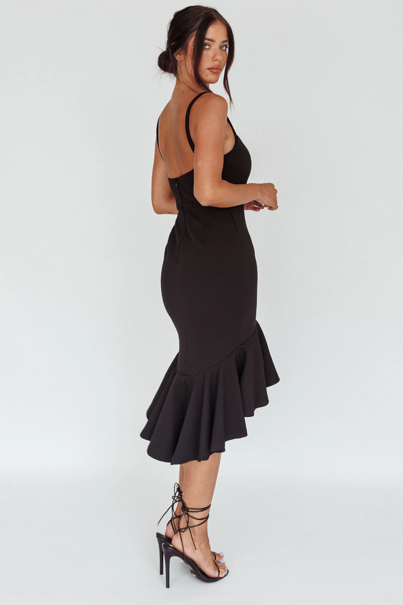 Cartagena High-Low Asymmetric Salsa Dress Black - Seraphlike