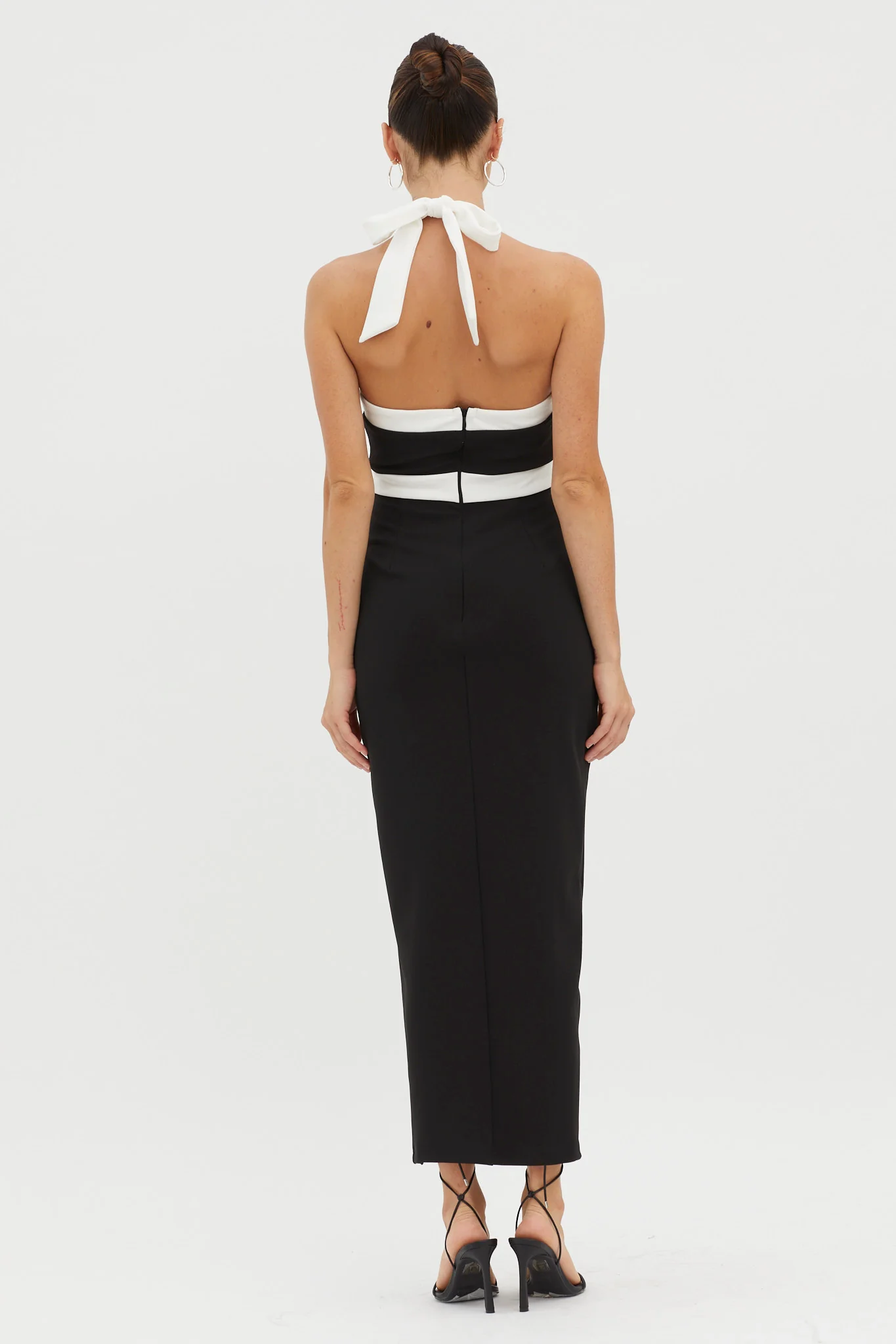 Canary Islands Halterneck Midi Dress Black - Seraphlike