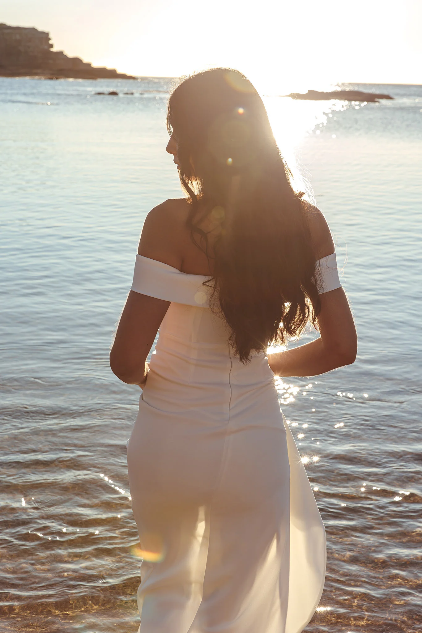 Cha Cha Off Shoulder Thigh Split Maxi Dress Off White - Seraphlike