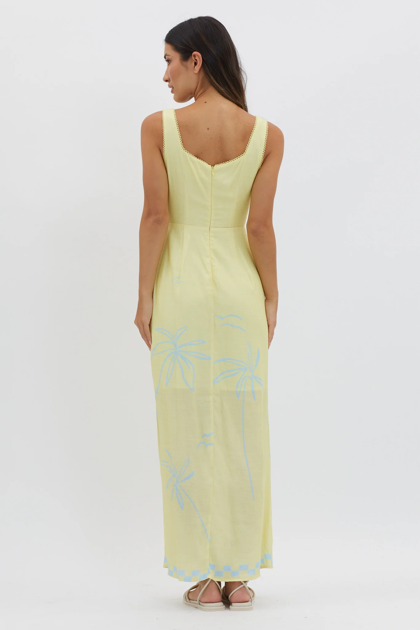 Sun Valley Tied Bodice Maxi Dress Lemon - Seraphlike
