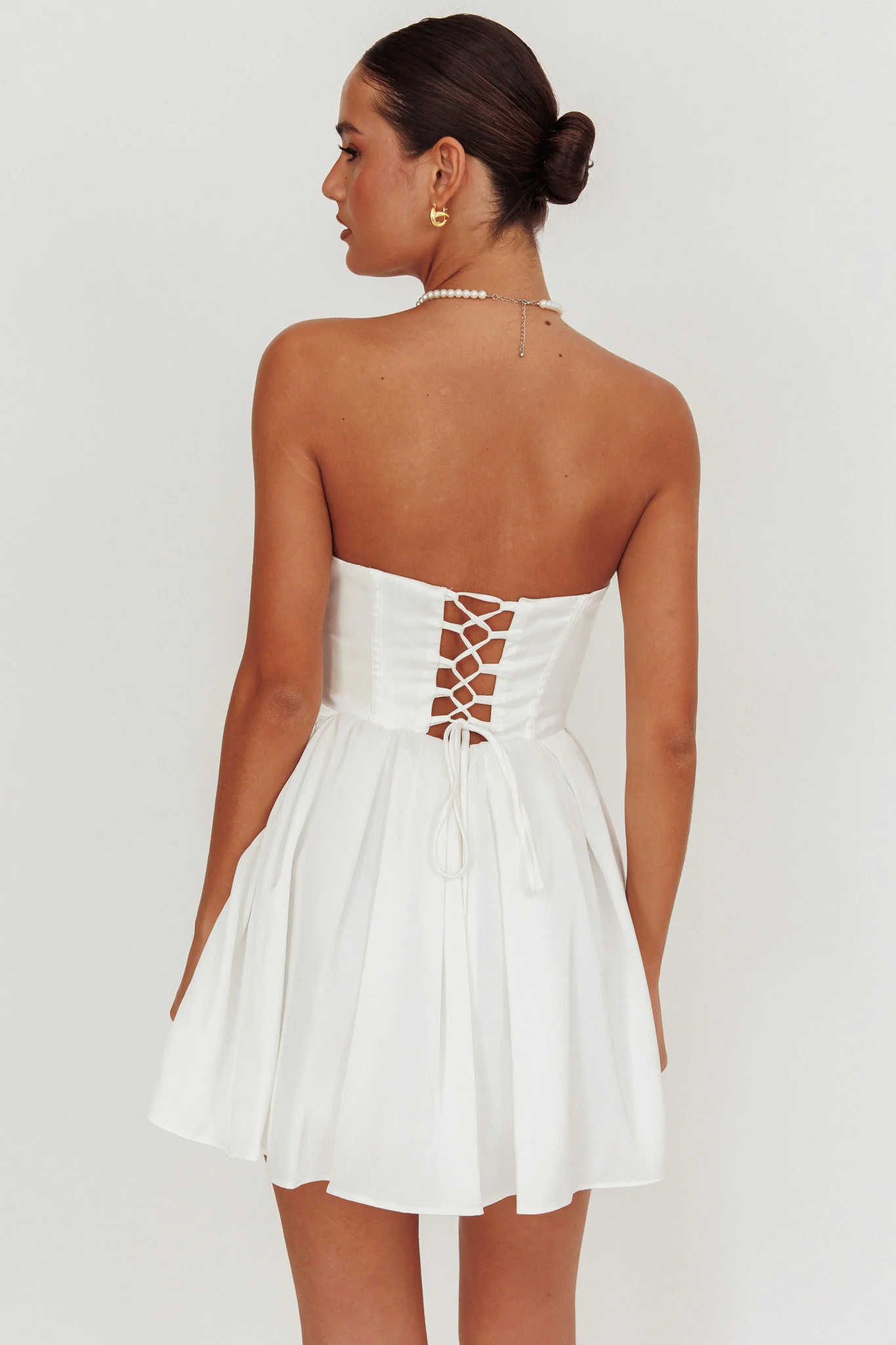 What I Like Sweetheart Neckline Mini Dress Ivory - Seraphlike