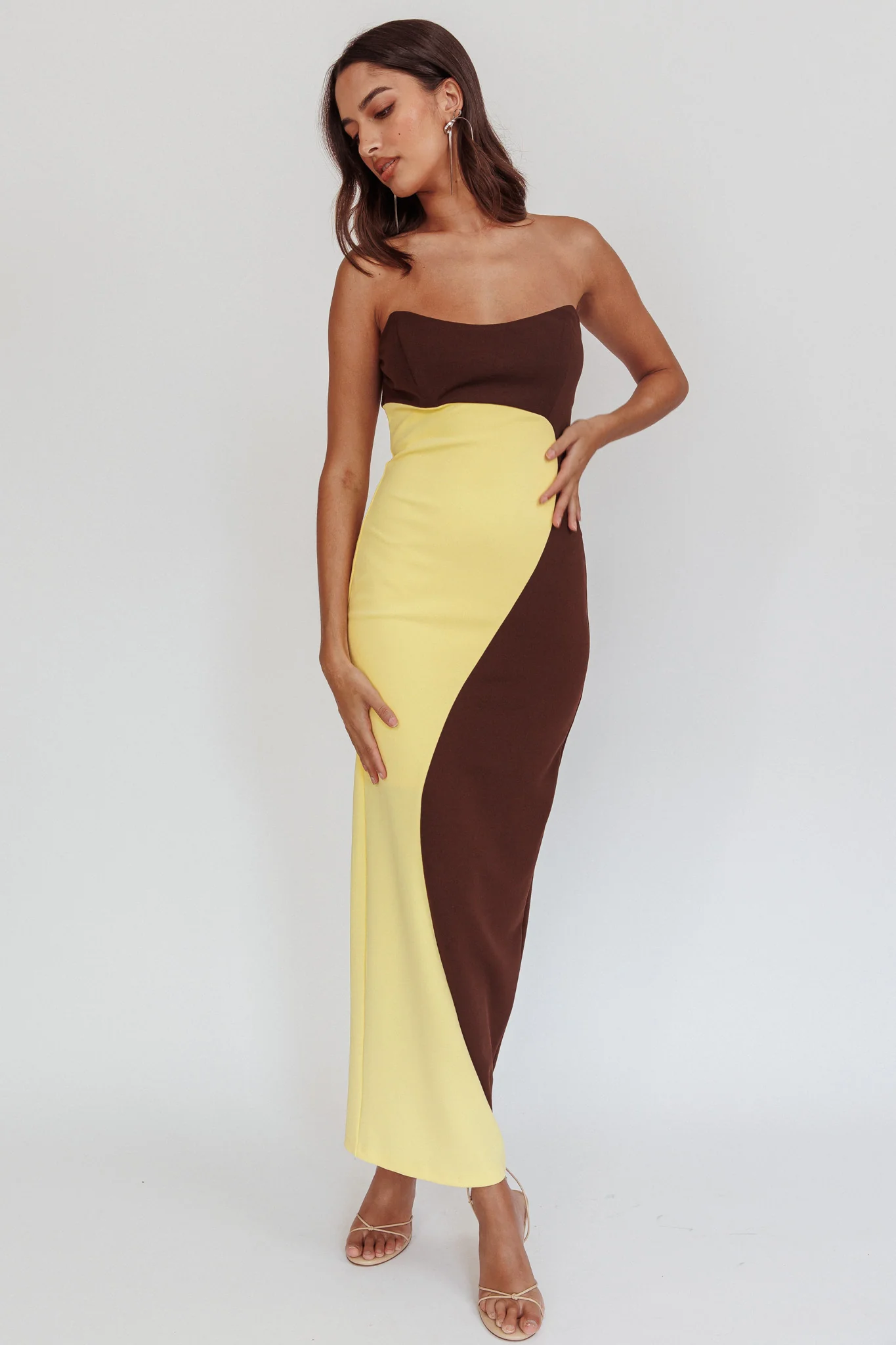 Regent Strapless Maxi Dress Cedar Yellow - Seraphlike