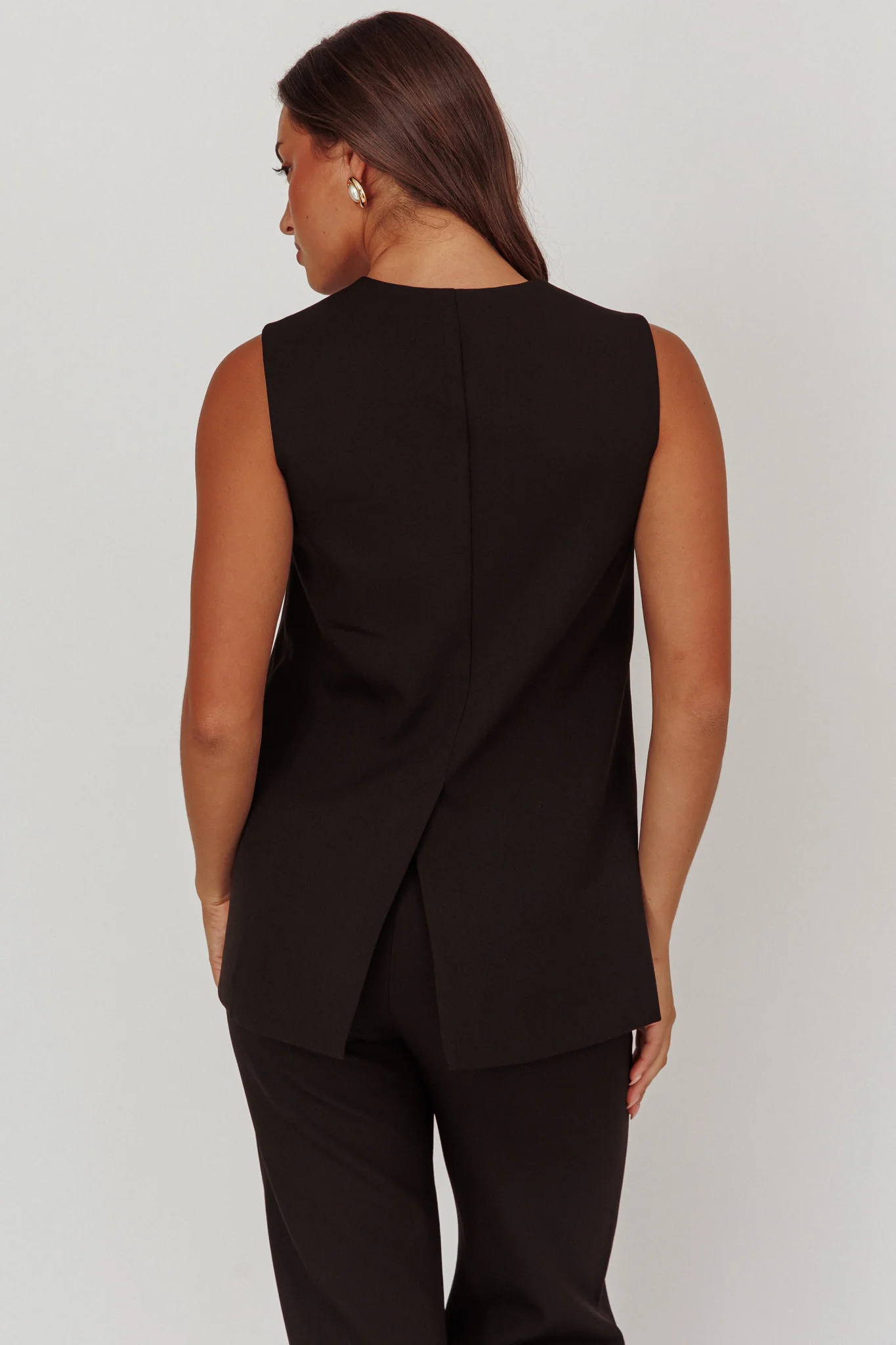 Fair Play Sleeveless Vest Top Black - Seraphlike