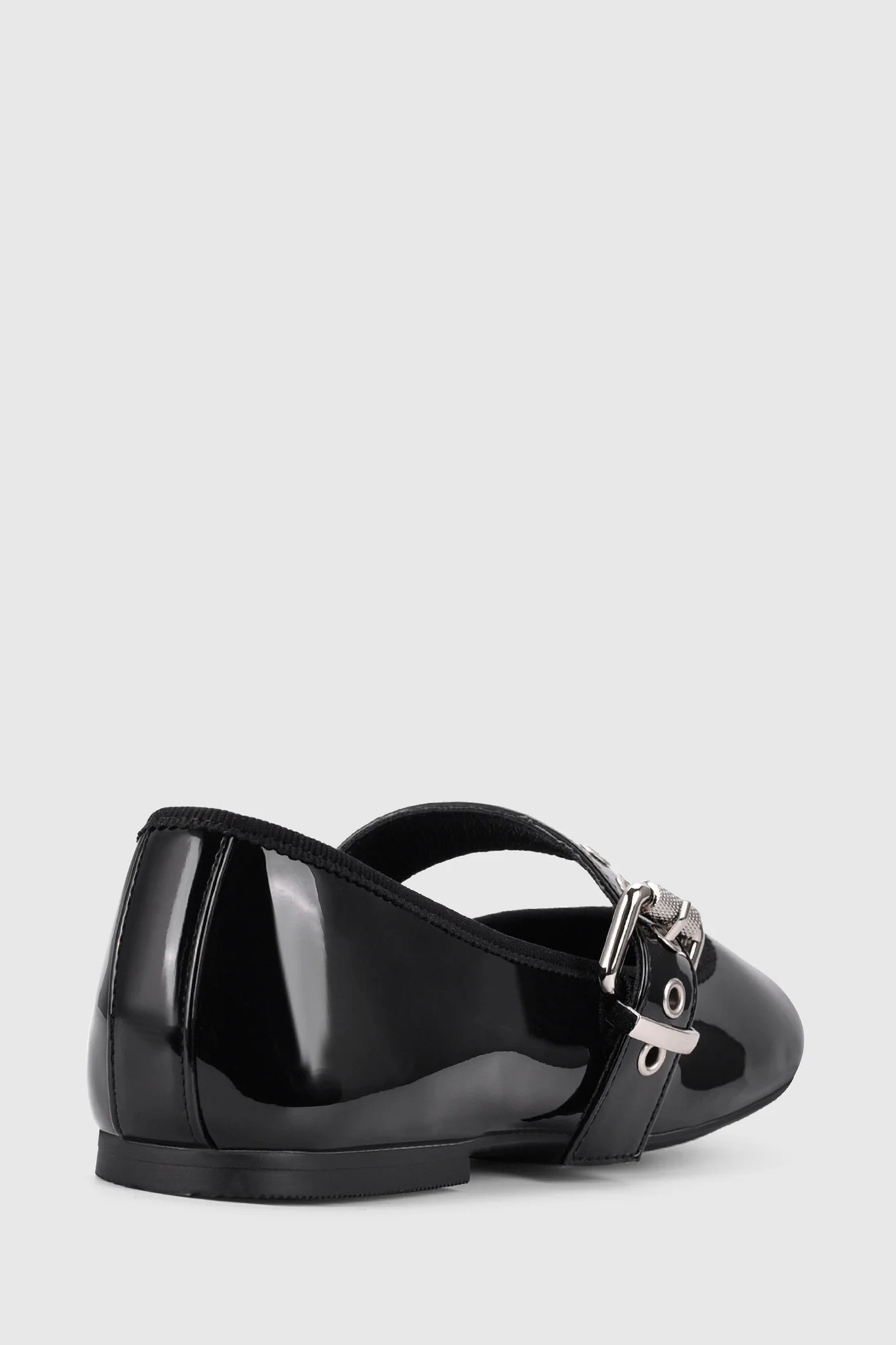 VERALi Banks Buckled Mary-Jane Flats Black Patent - Seraphlike