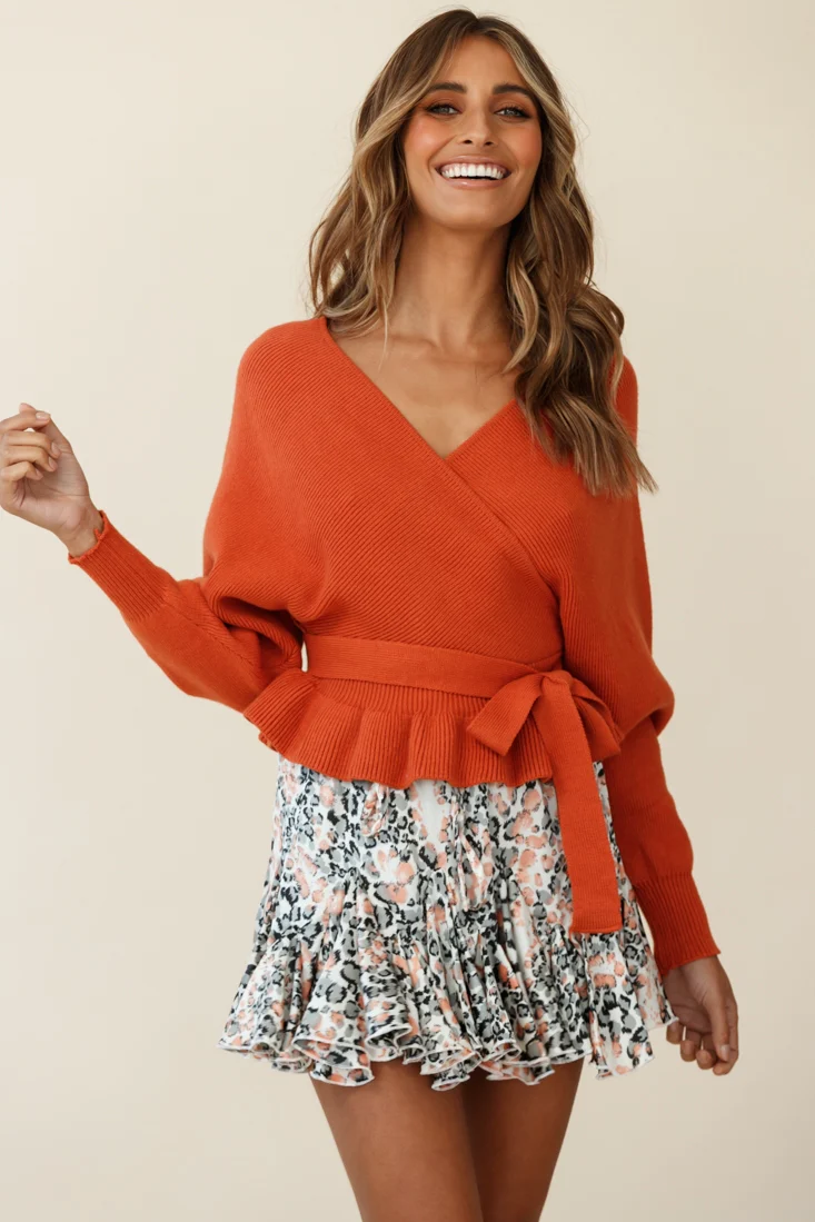 Amara Long Sleeve Knit Top Camel - Seraphlike