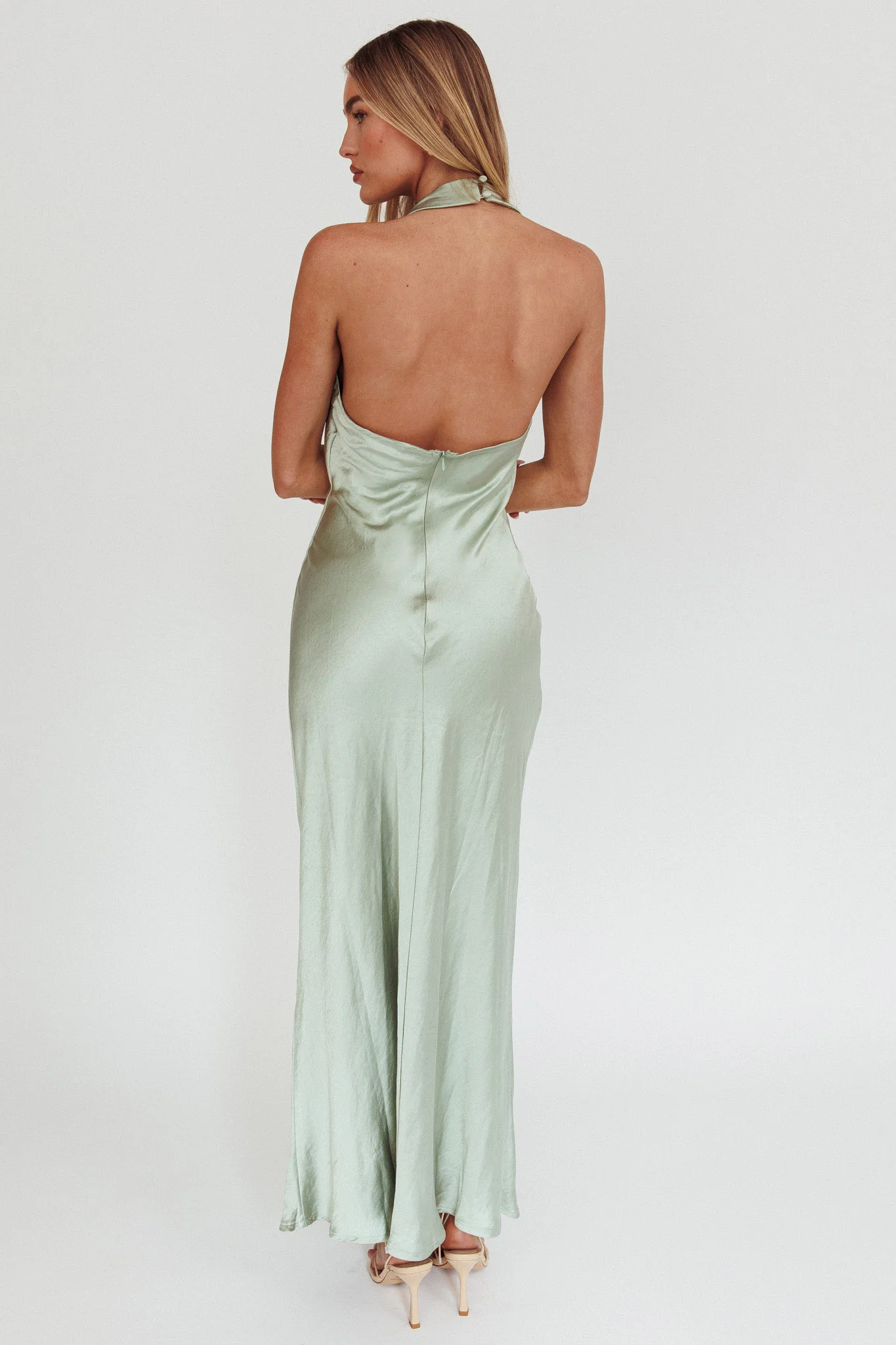 Element Halterneck Maxi Dress Matcha - Seraphlike
