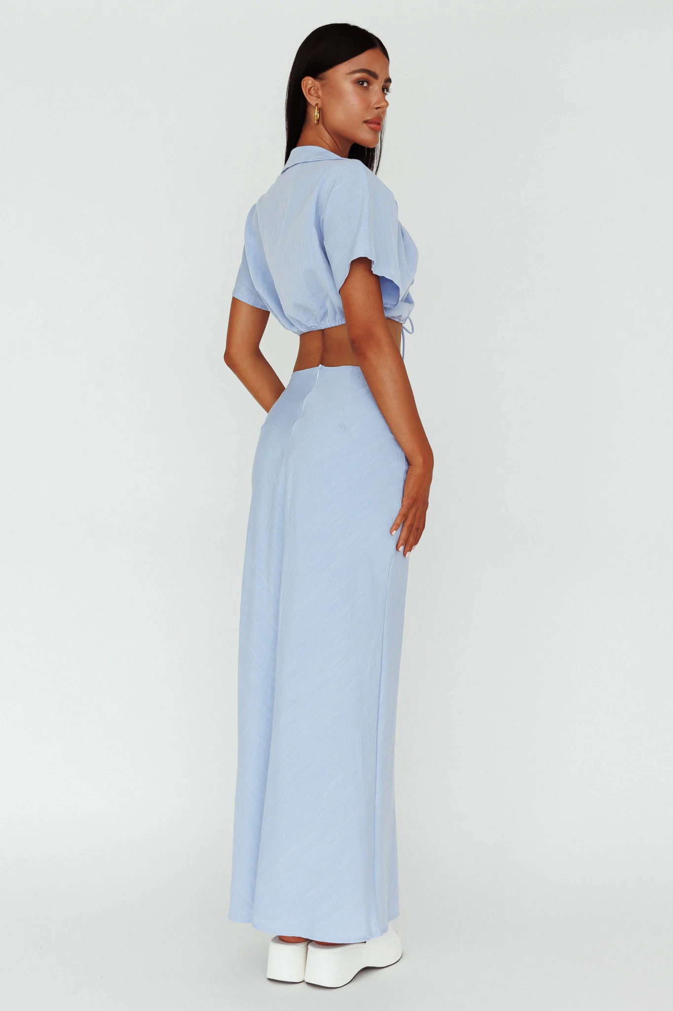 Coast To Coast Maxi Skirt Blue - Seraphlike