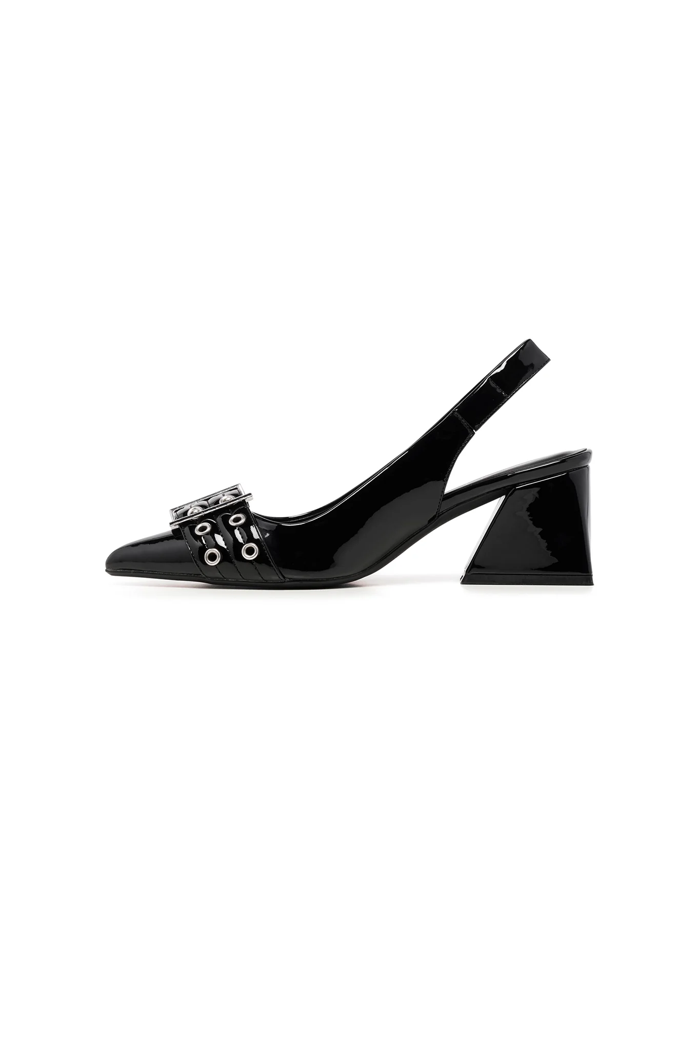 THERAPY Slay Slingback Pump Black Patent - Seraphlike