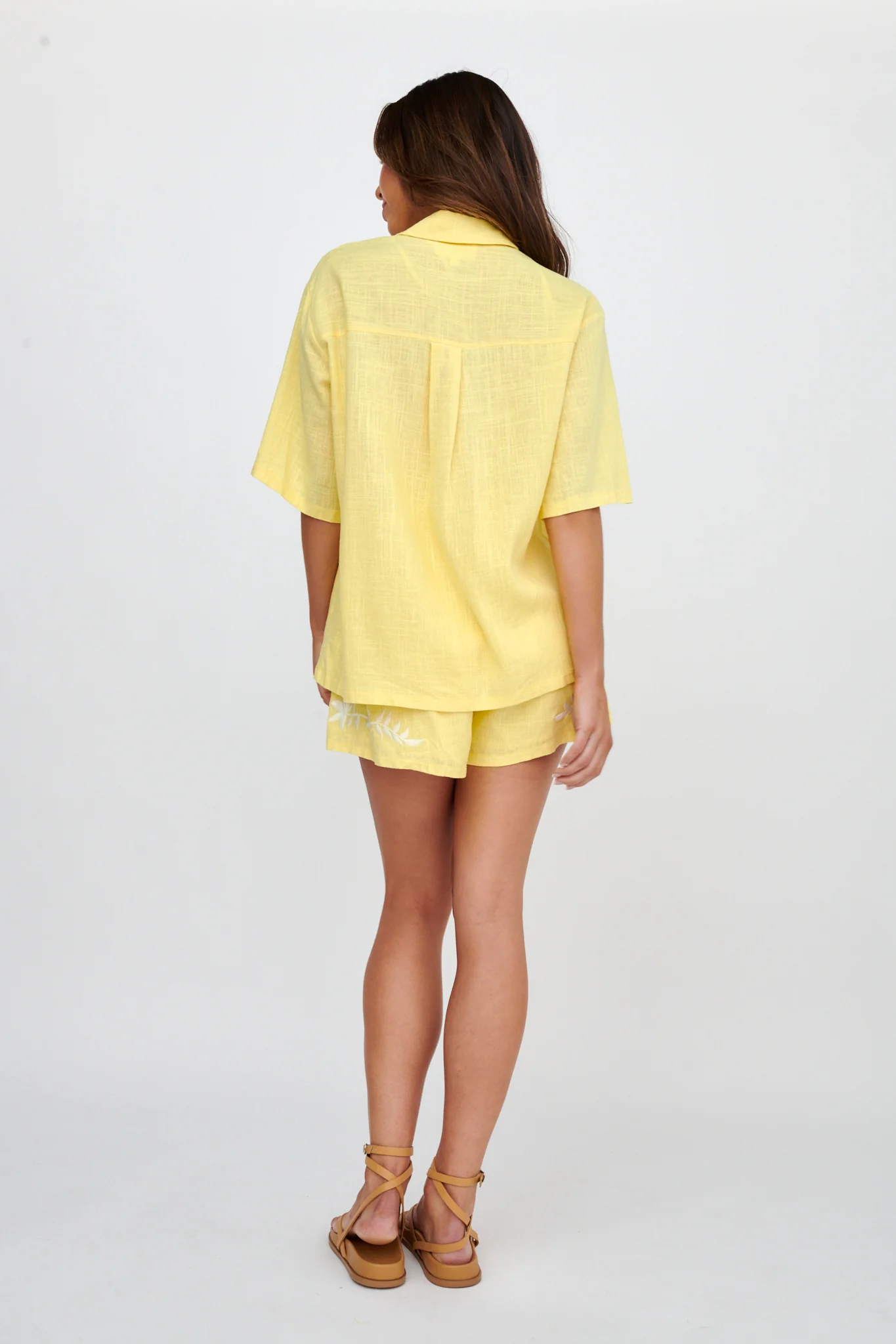 Jeni Embroidered Detail Shirt Yellow - Seraphlike