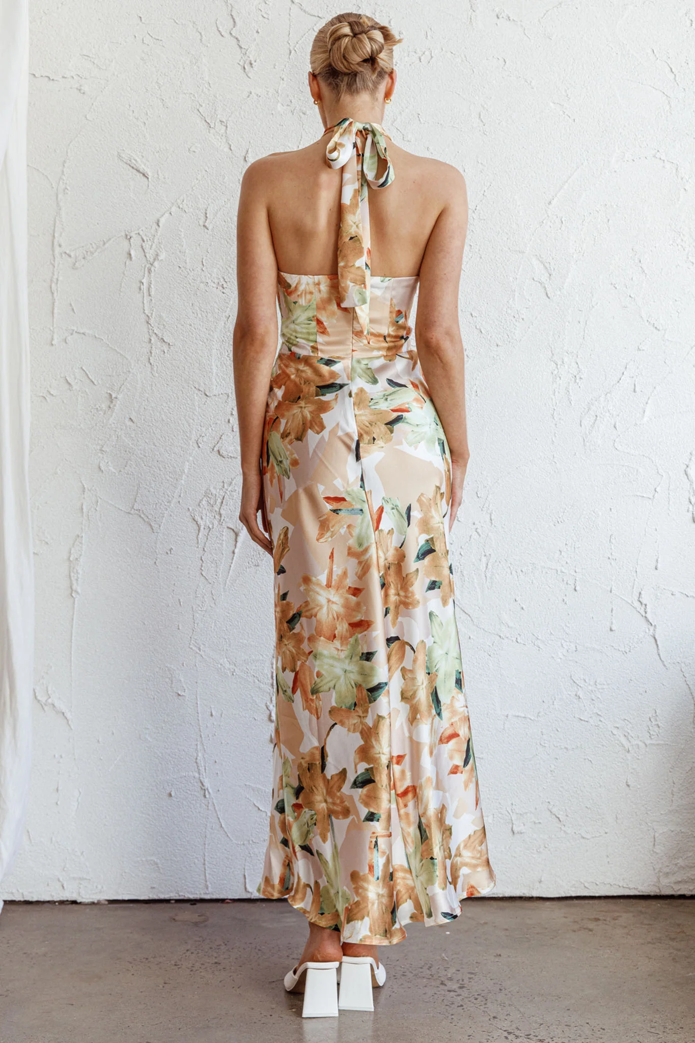 Shana Halterneck Maxi Dress Floral Yellow - Seraphlike