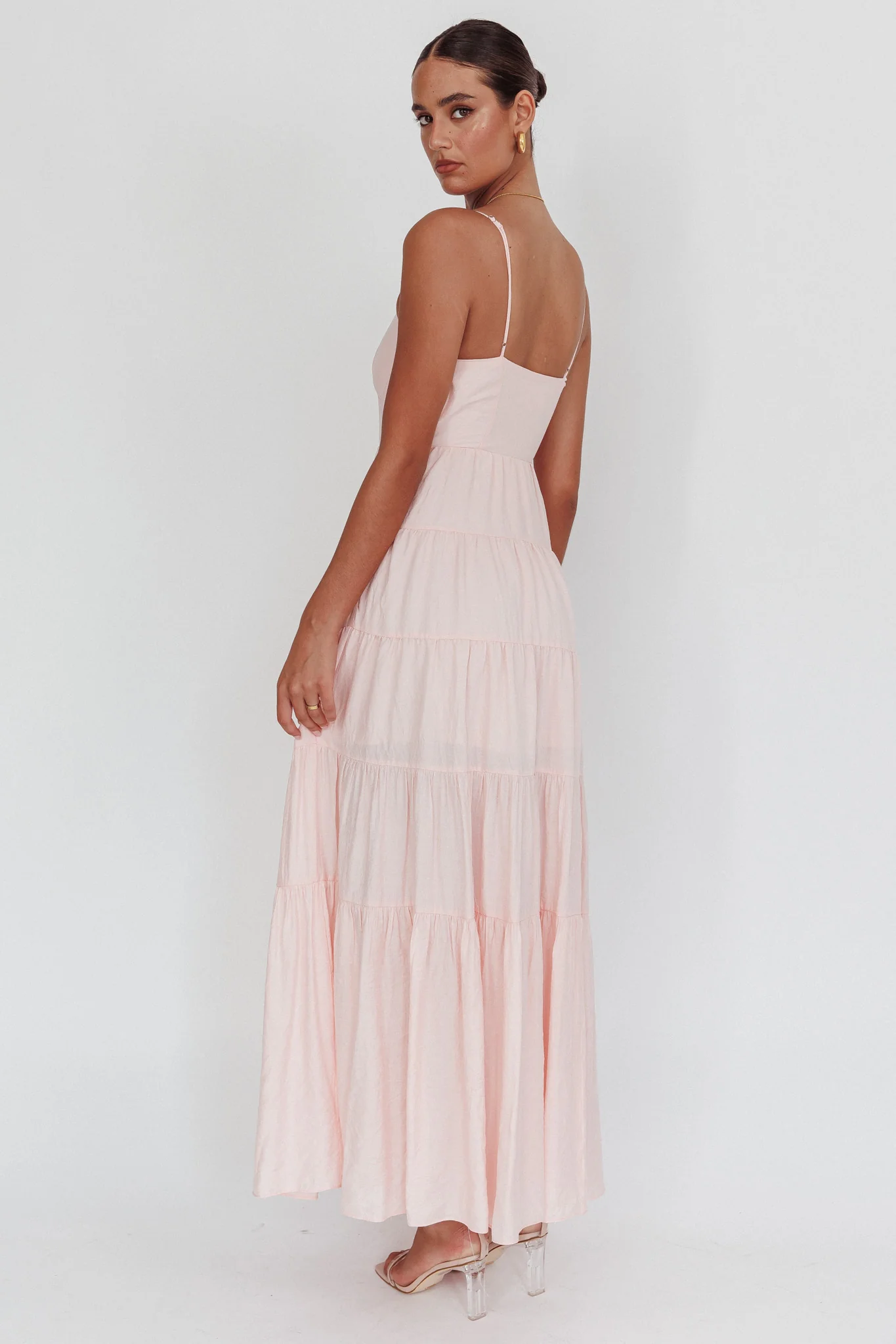 Main Attraction Cami Strap Maxi Dress Blush - Seraphlike