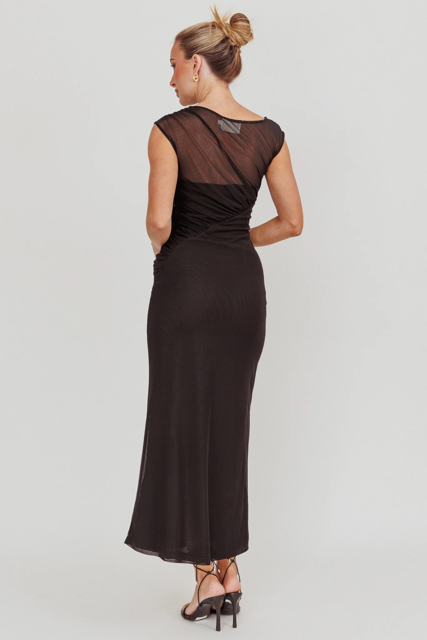Passion Mesh Sleeveless Maxi Dress Black - Seraphlike