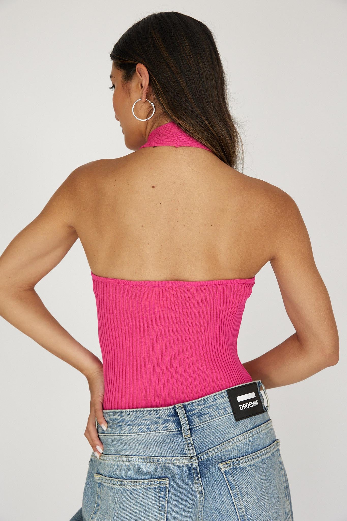 Lou Cut-Out Halter Top Hot Pink - Seraphlike
