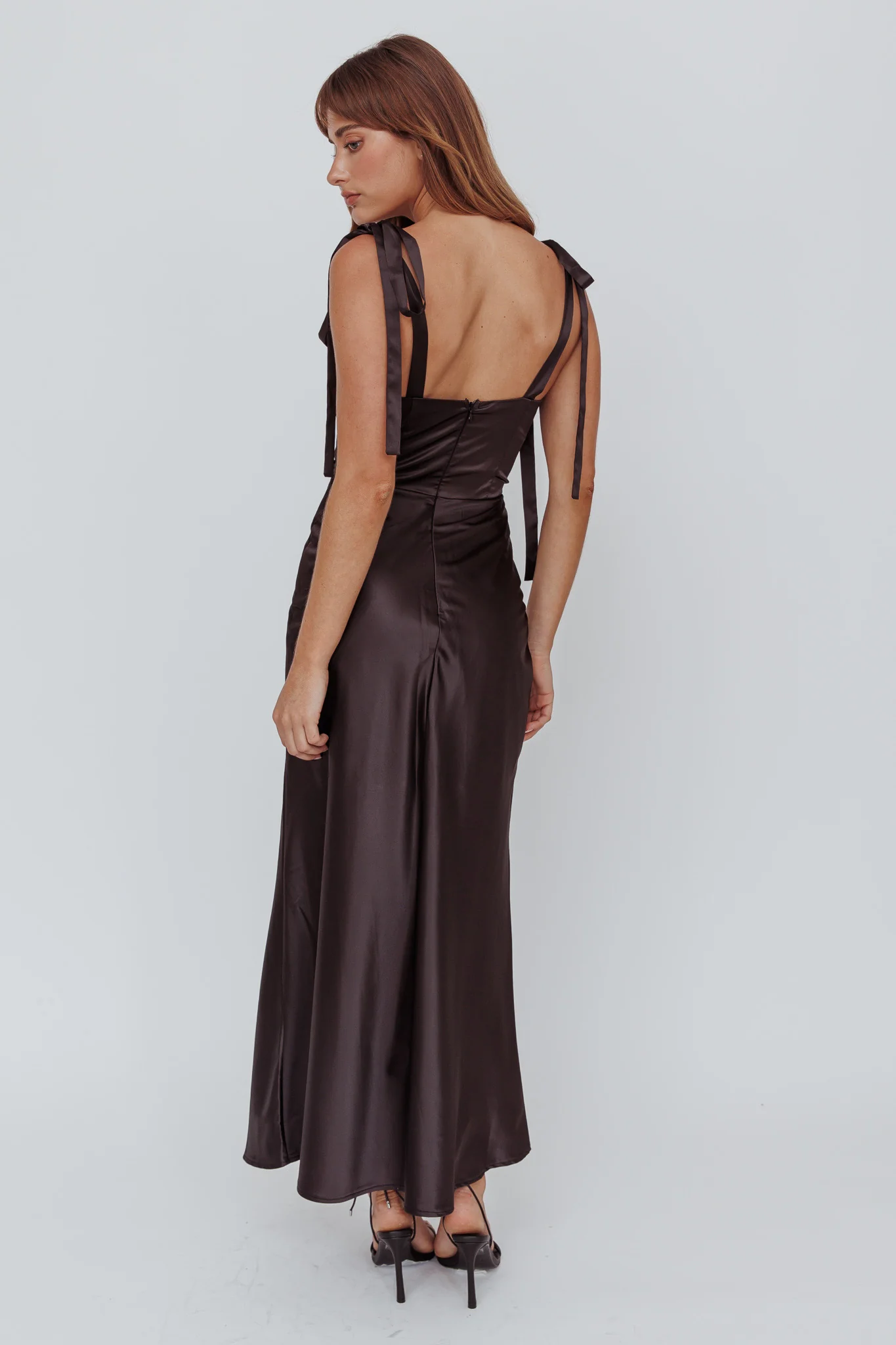 Pennelope Tied Shoulder Maxi Dress Black - Seraphlike