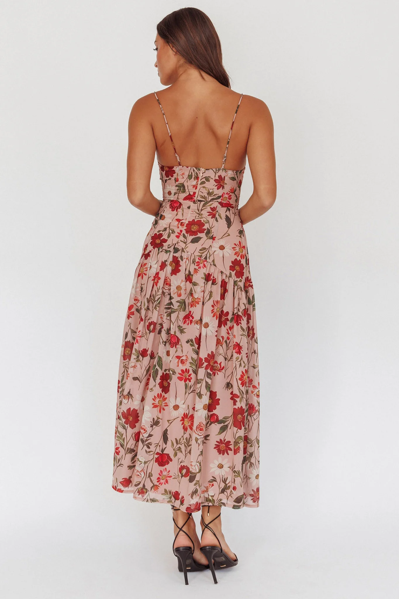Monday Muse Drop Waist Maxi Dress Floral Red - Seraphlike