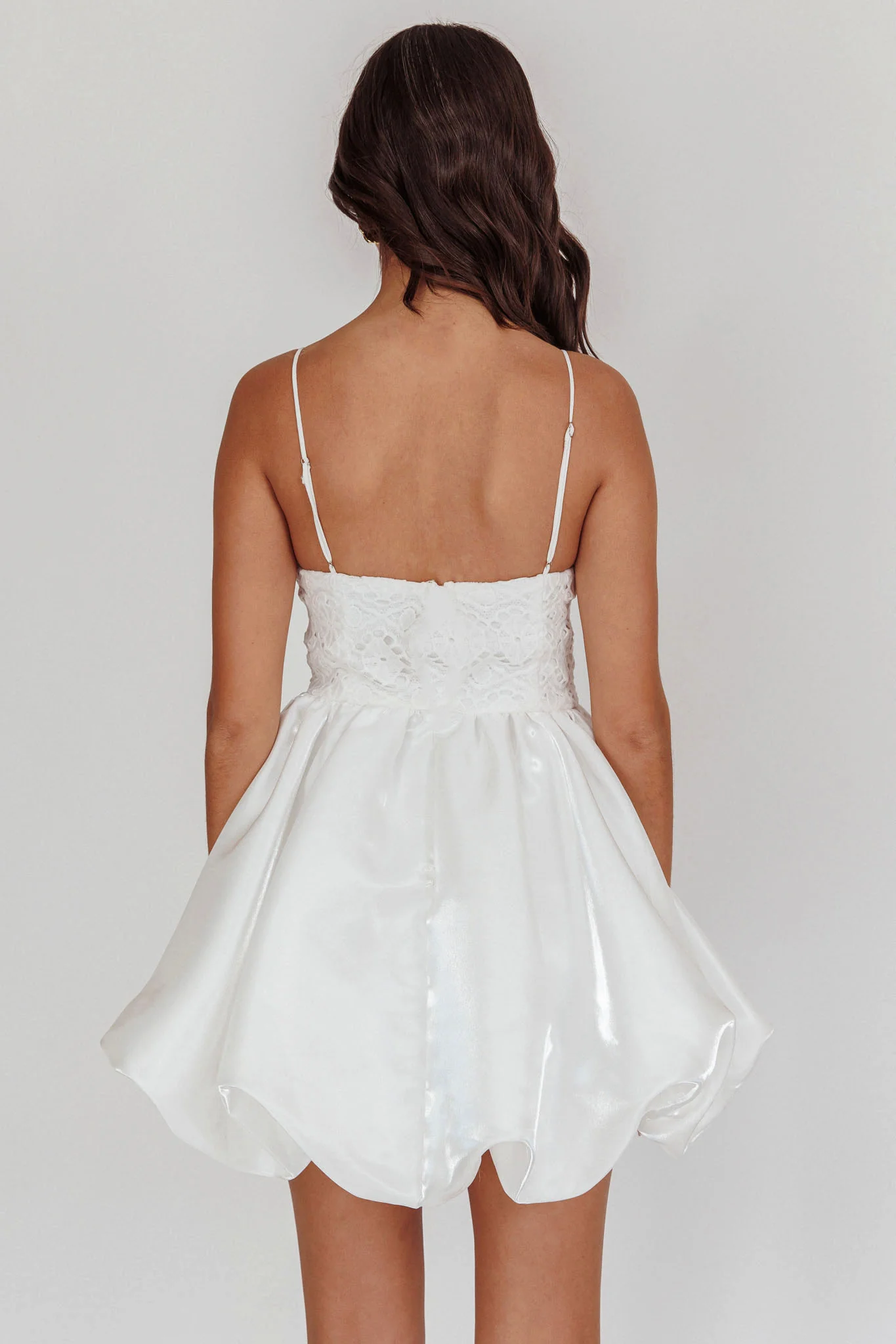 Lucia Bubble Skirt Mini Dress White - Seraphlike