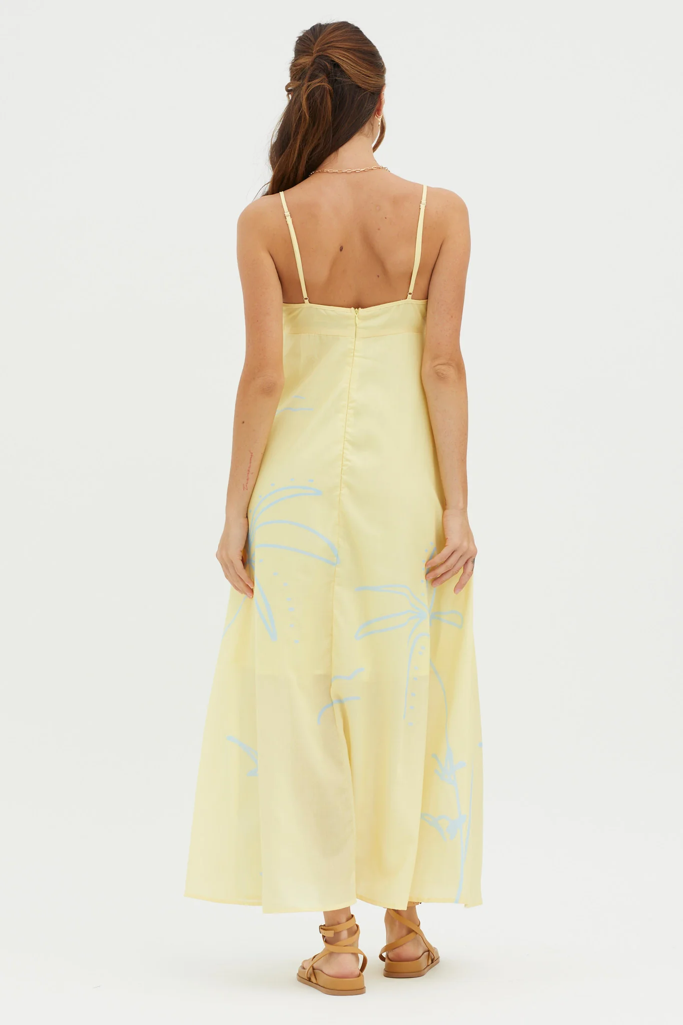 Yuki Tied Bust Midi Dress Yellow - Seraphlike