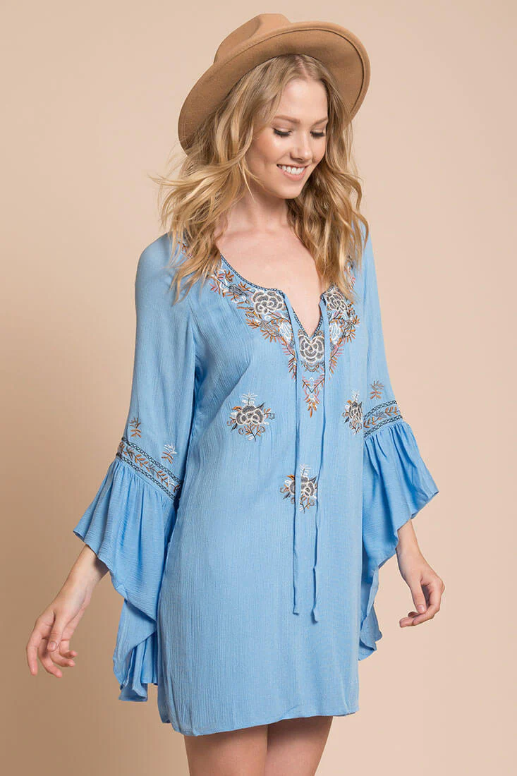 Gianna Flow Dress Blue - Seraphlike