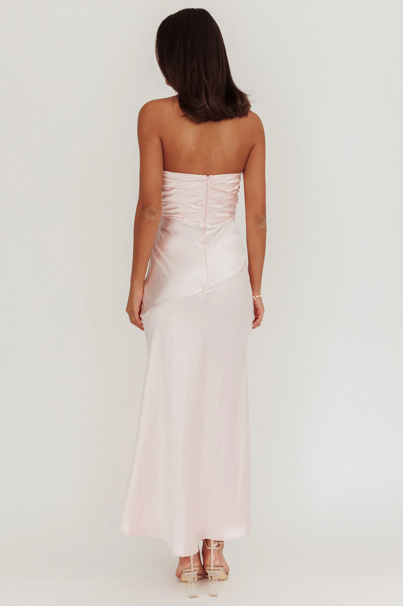 Blaise Asymmetric Neckline Maxi Dress Pink - Seraphlike