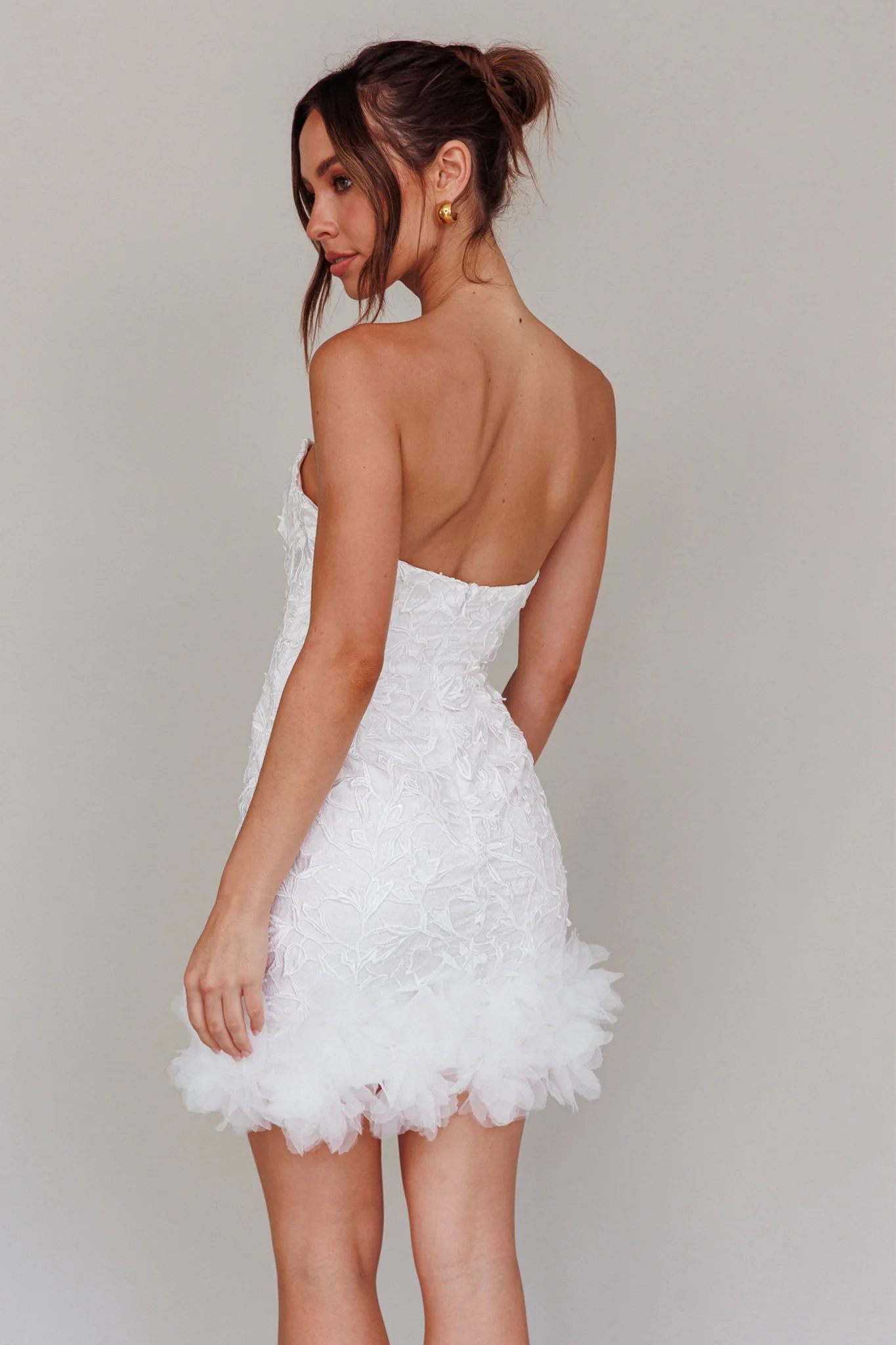 Time Of My Life Applique Mini Dress White - Seraphlike