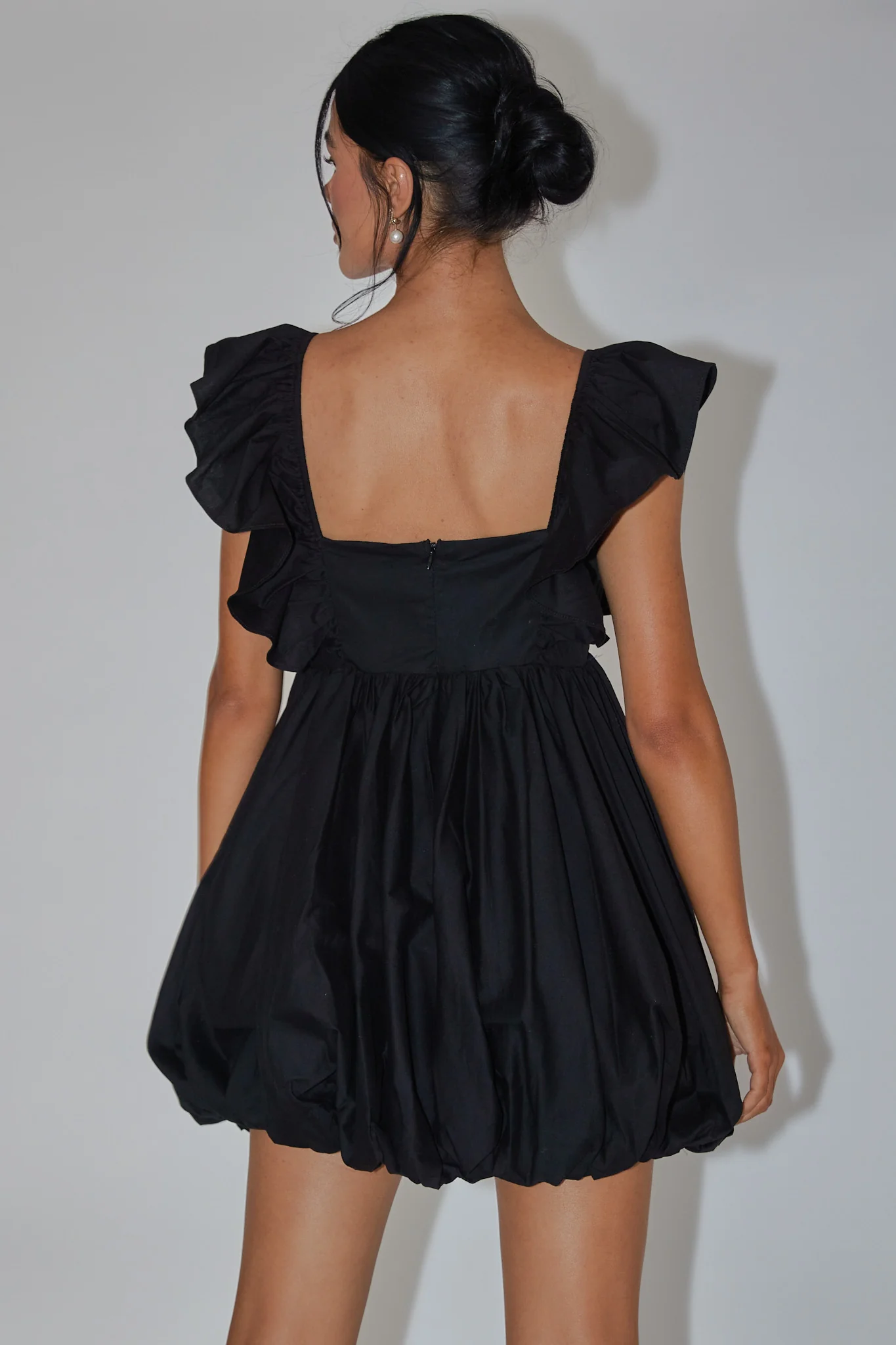 Horoscope Bubble Hem Mini Dress Black - Seraphlike