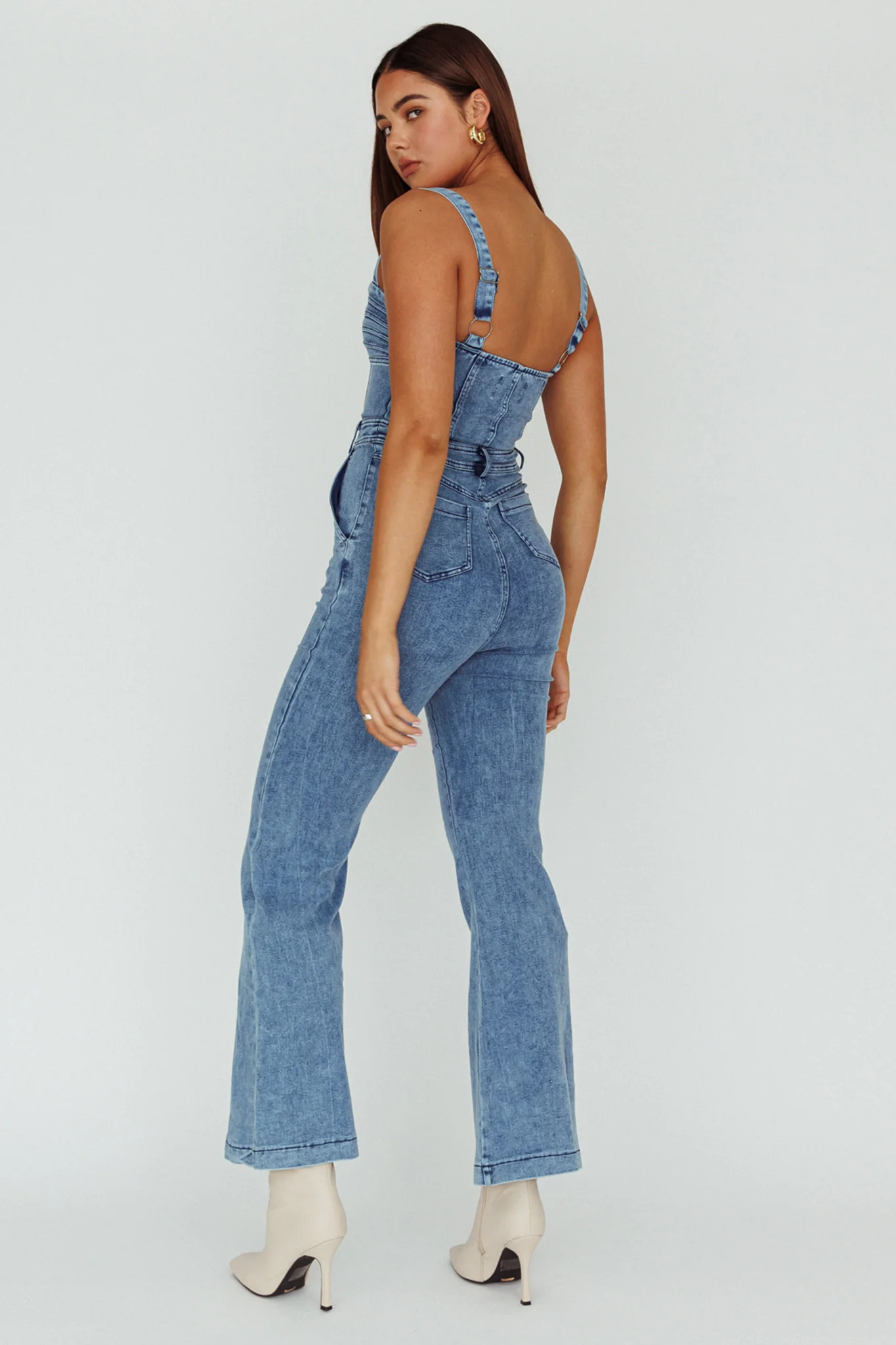 Emilio Flared Jumpsuit Denim - Seraphlike
