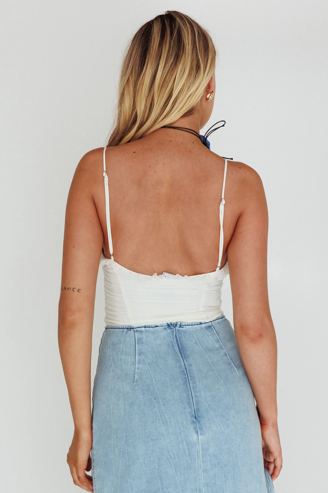 Orli Ruched Bodysuit White - Seraphlike