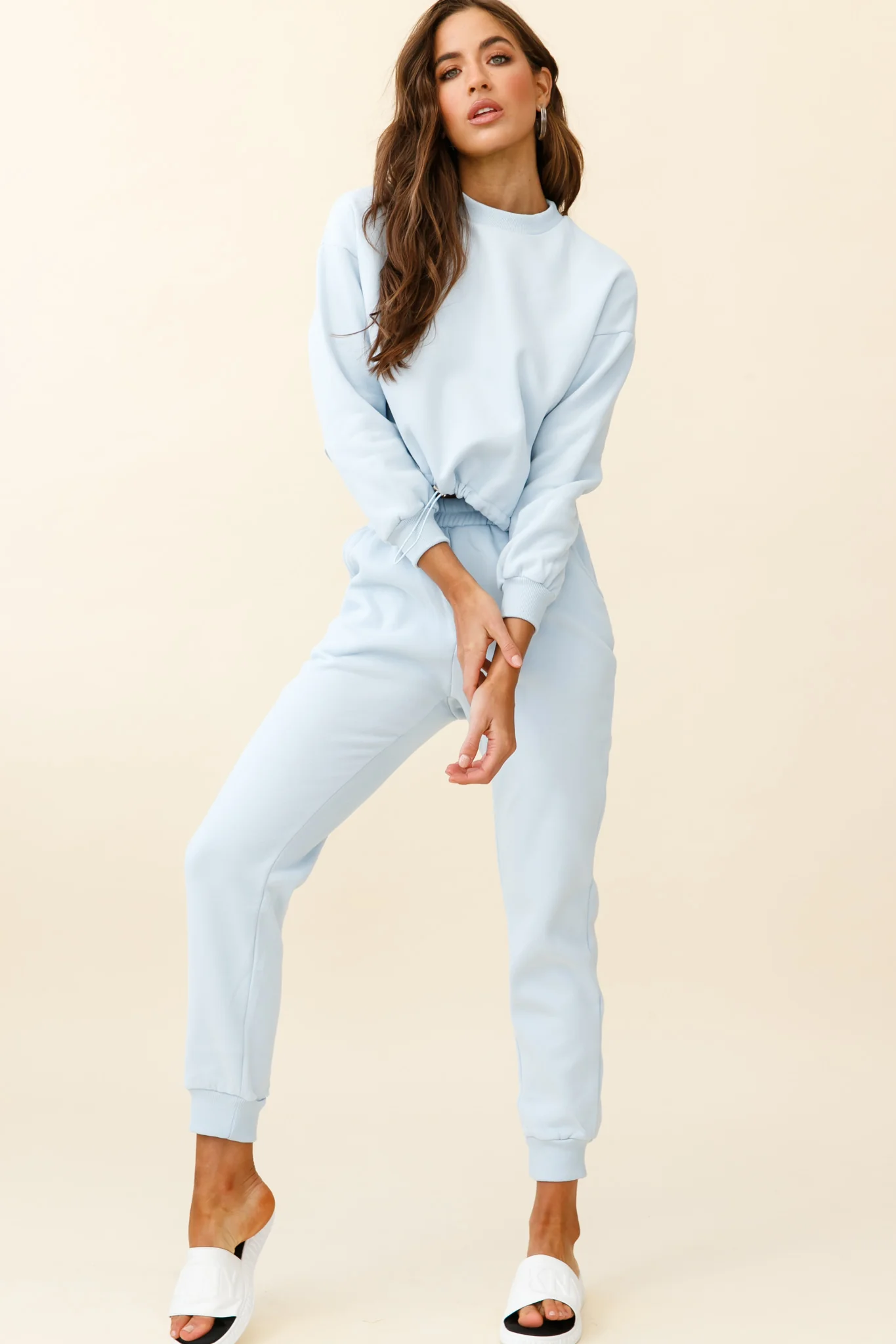 Monterey Long Sleeve Pull String Sweater Blue - Seraphlike