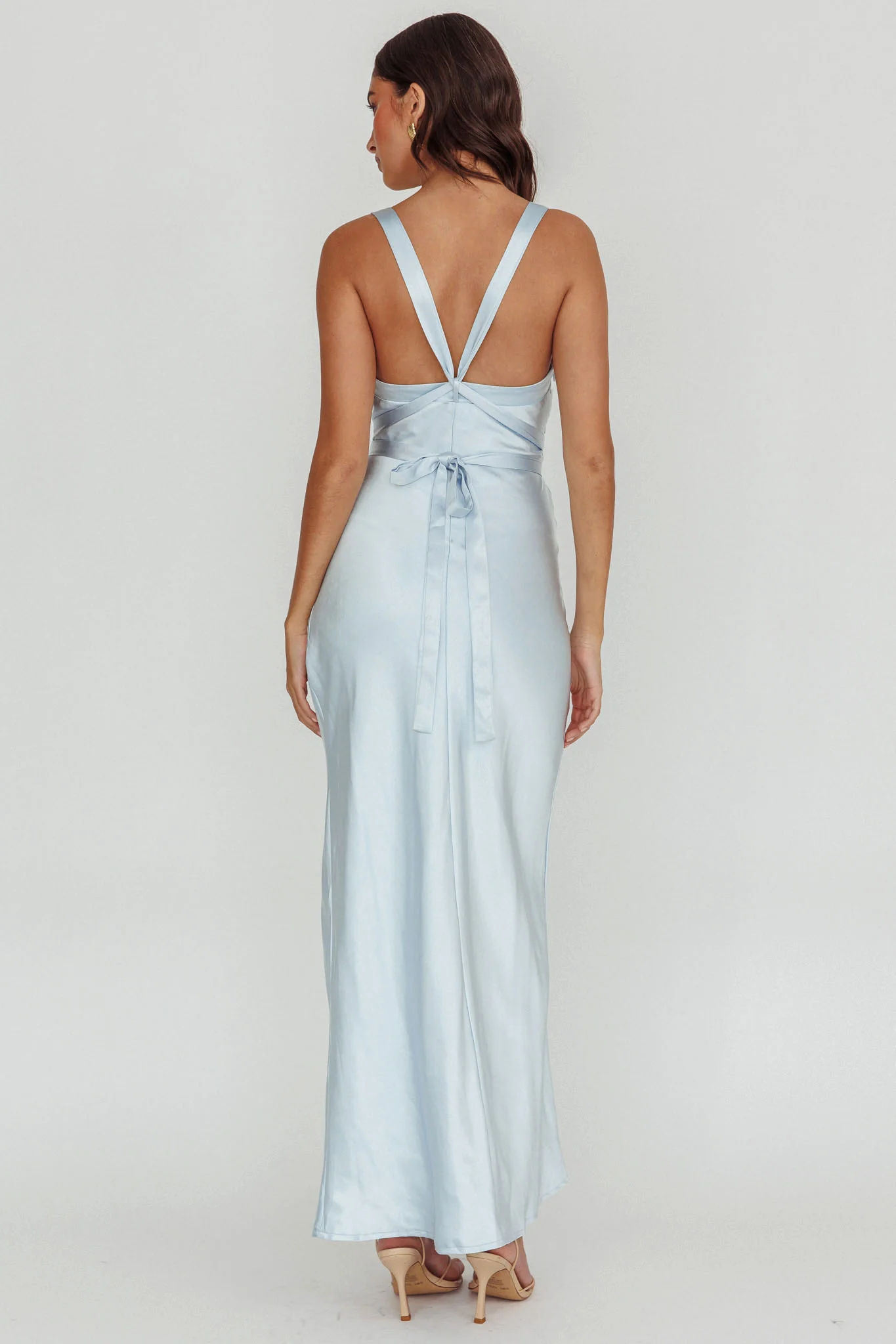 Midnight Sun Asymmetrical Strap Maxi Dress Blue - Seraphlike