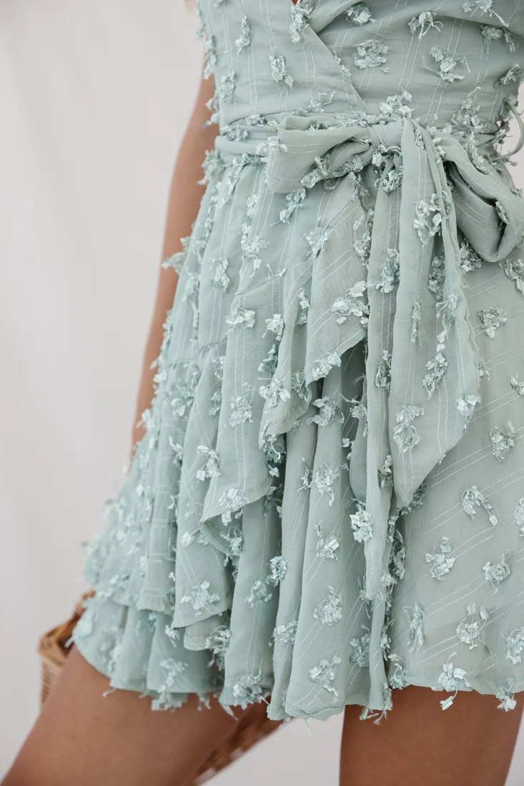 Sheri Embellished Chiffon Dress Olive - Seraphlike