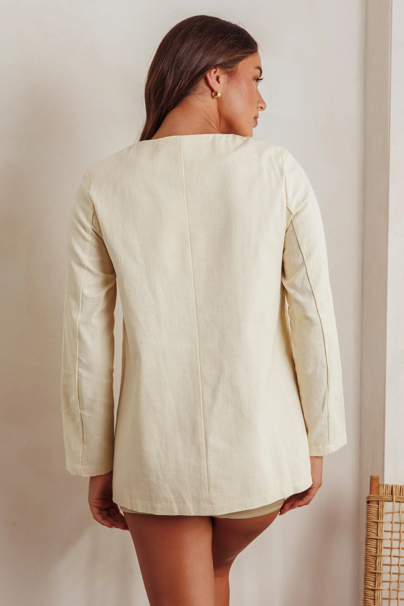 Vikki Round Neck Structured Top Butter - Seraphlike