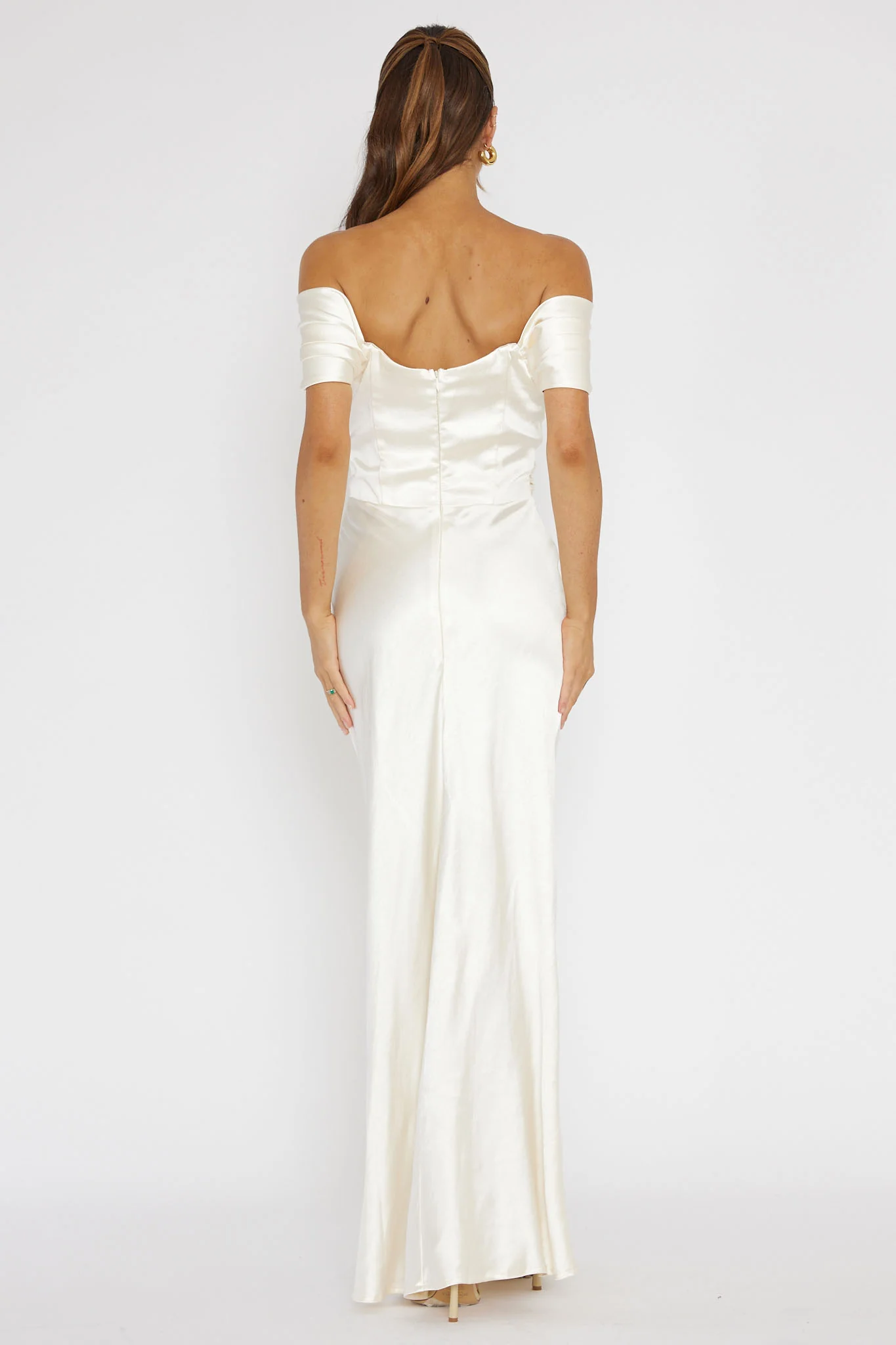 Katrina Off Shoulder Maxi Dress Butter - Seraphlike