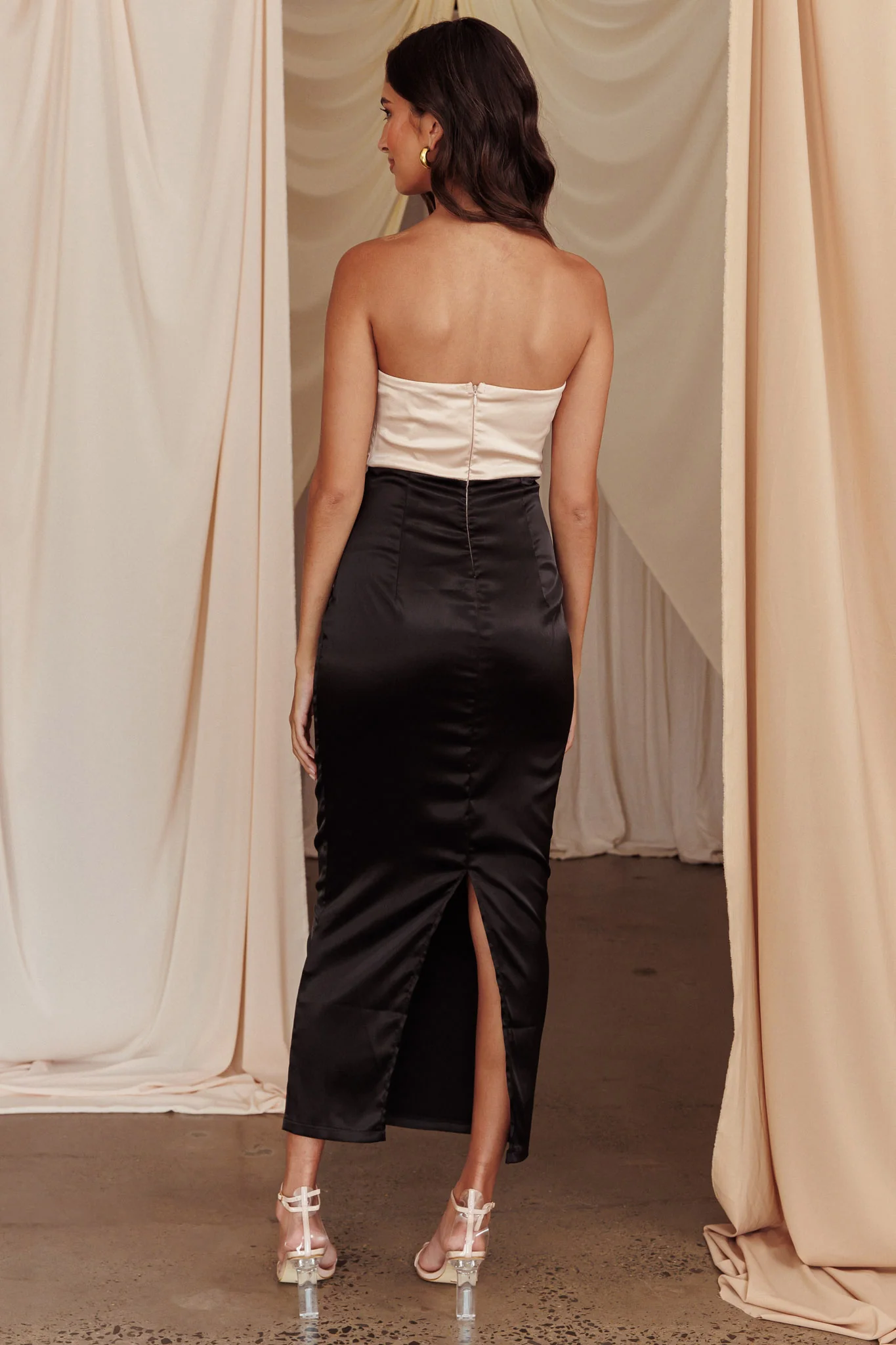 Coquette Bow Bust Midi Dress Blush - Seraphlike