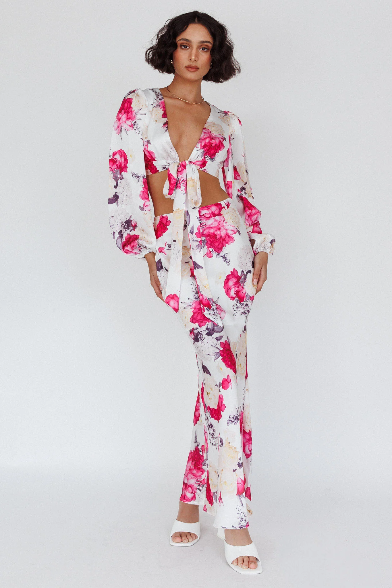 Meet Me In Fiji Maxi Skirt Floral Pink - Seraphlike