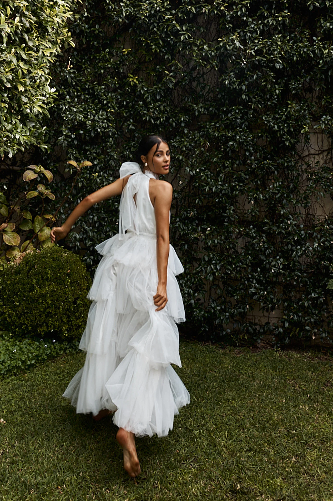 Arlett Sleeveless Layered Maxi Dress Off White - Seraphlike