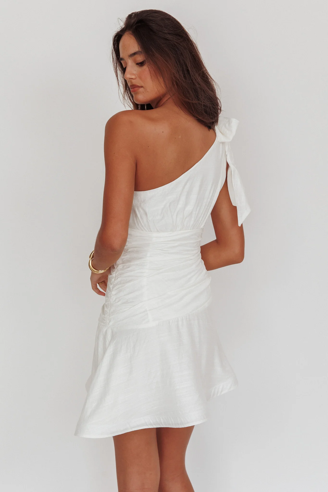 Kenny One Shoulder MIni Dress White - Seraphlike